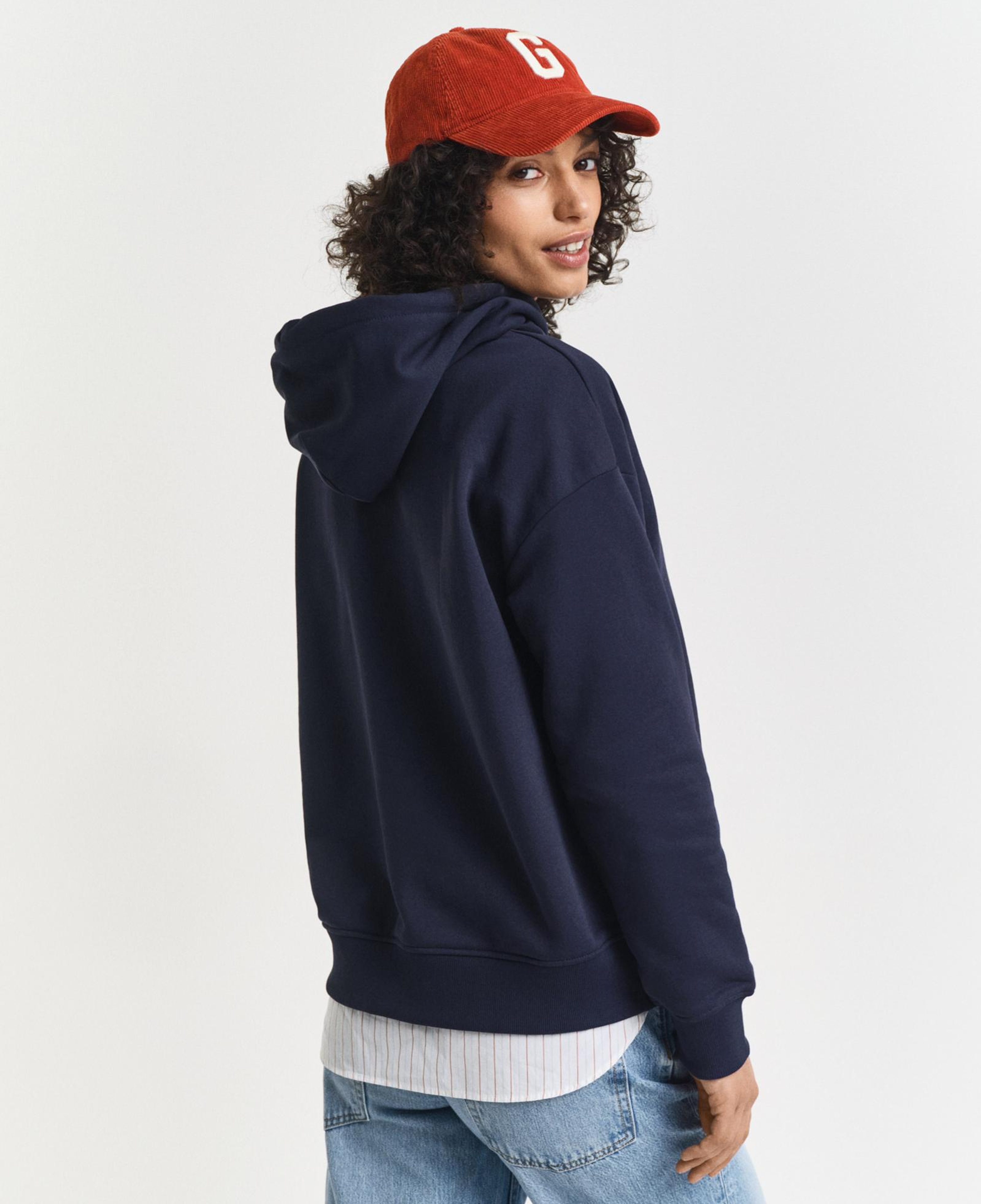 GANT Kadın Lacivert Relaxed Fit Kapüşonlu Sweatshirt