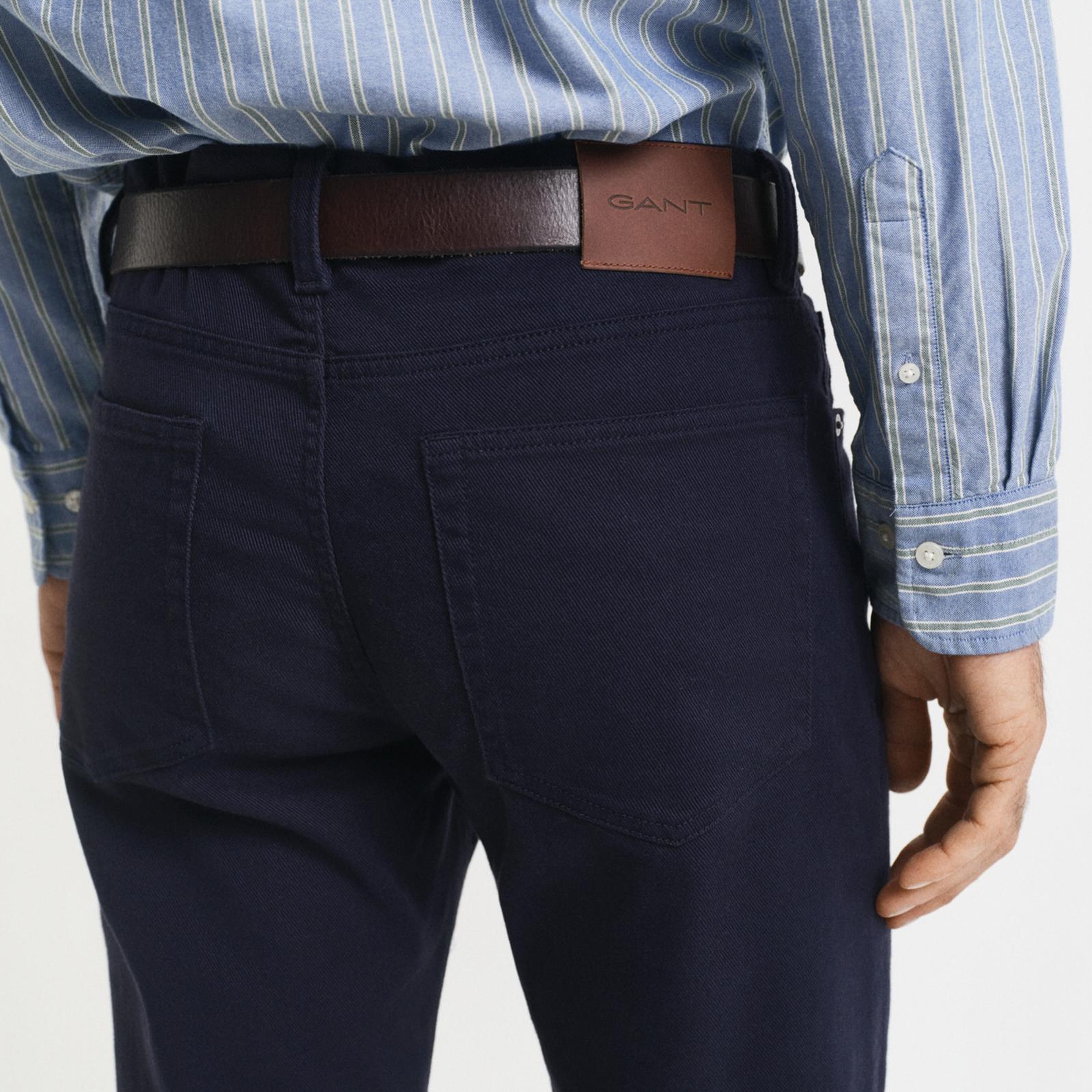 GANT Erkek Lacivert Regular Fit Soft Twill Jean