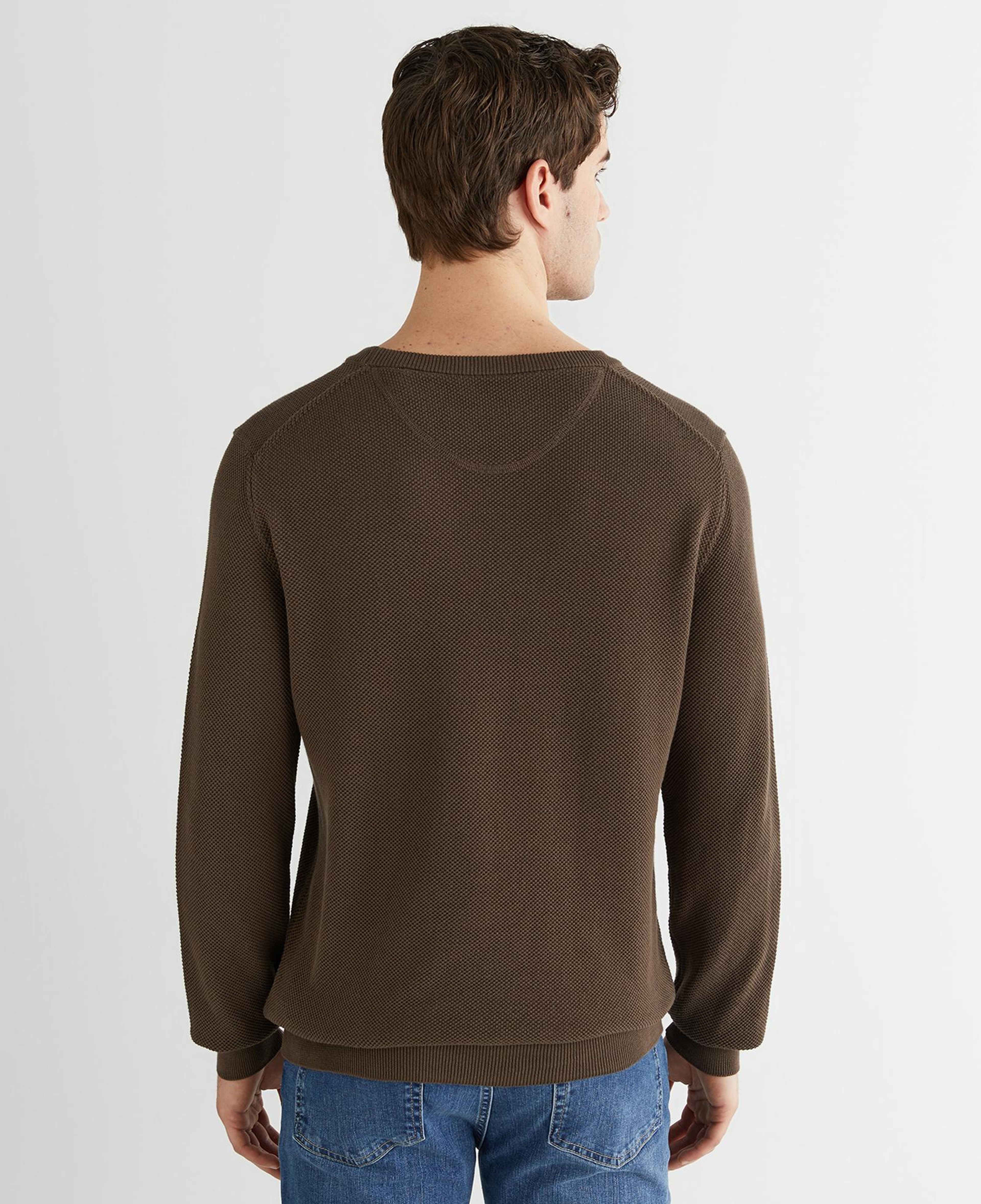 GANT Erkek Kahverengi Regular Fit Bisiklet Yaka Triko