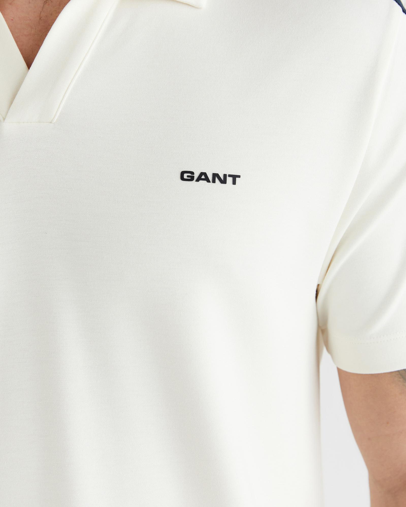 GANT Erkek Beyaz Regular Fit Şerit Detaylı Polo Yaka T-Shirt