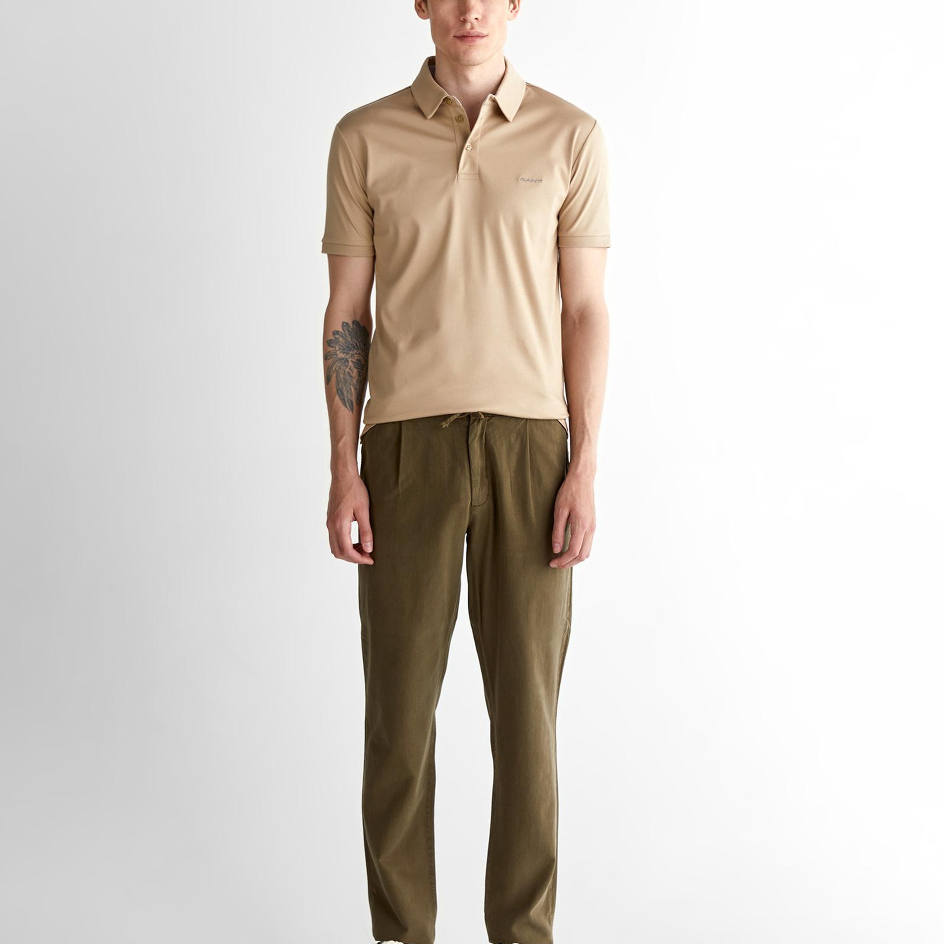 GANT Erkek Bej Slim Fit Polo