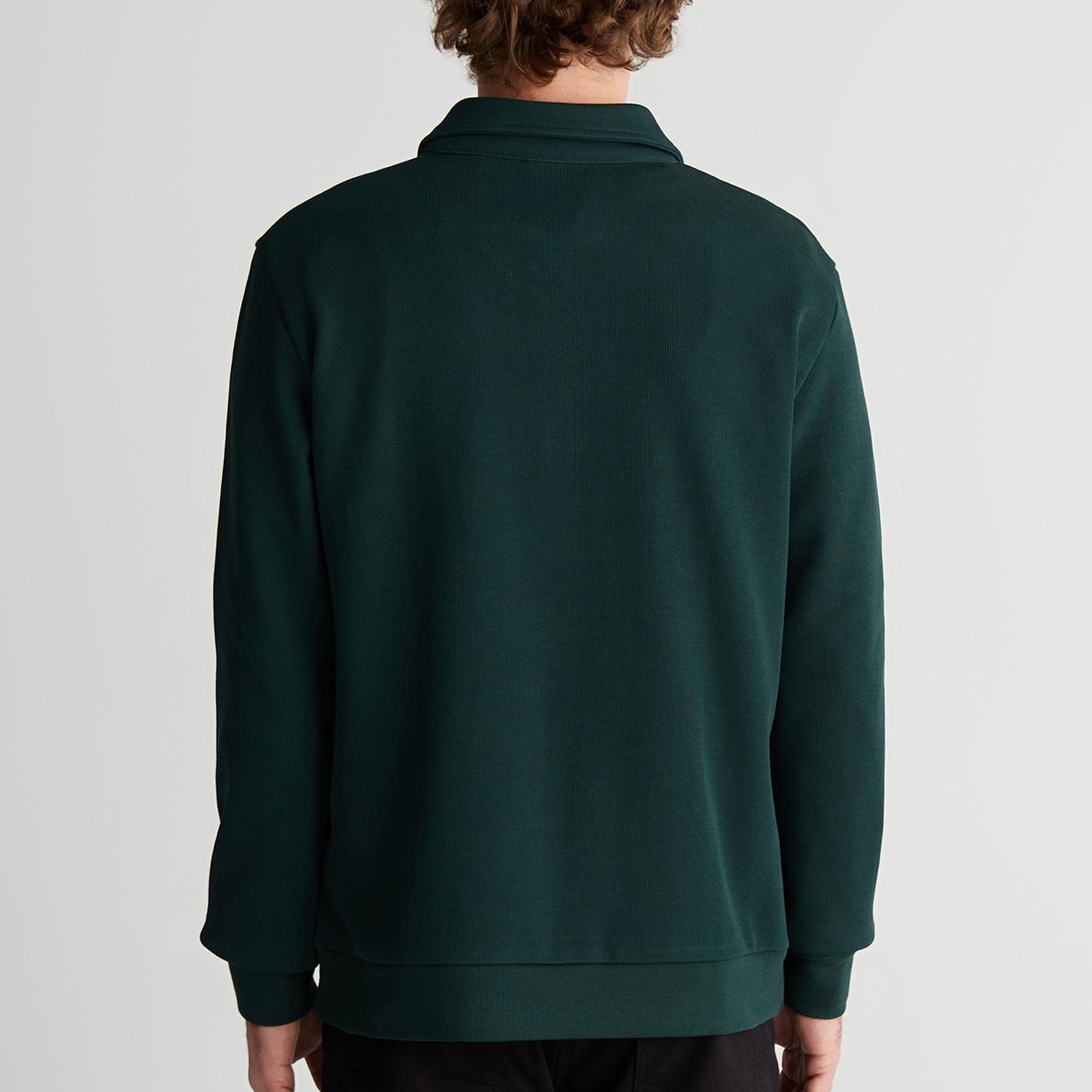 GANT Erkek Yeşil Regular Fit Yarım Fermuarlı Logolu Sweatshirt