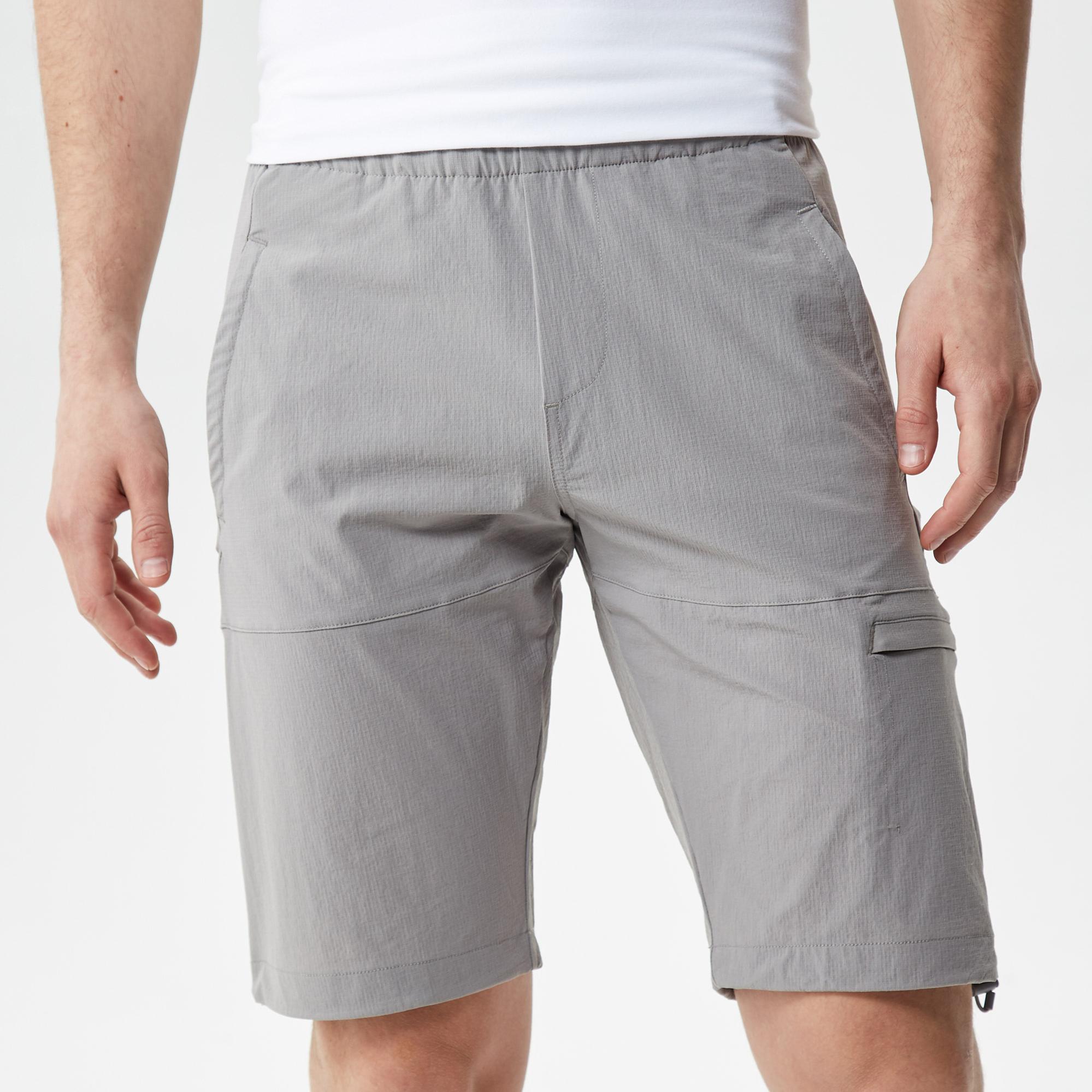 Erkek Slim Fit Gri Bermuda