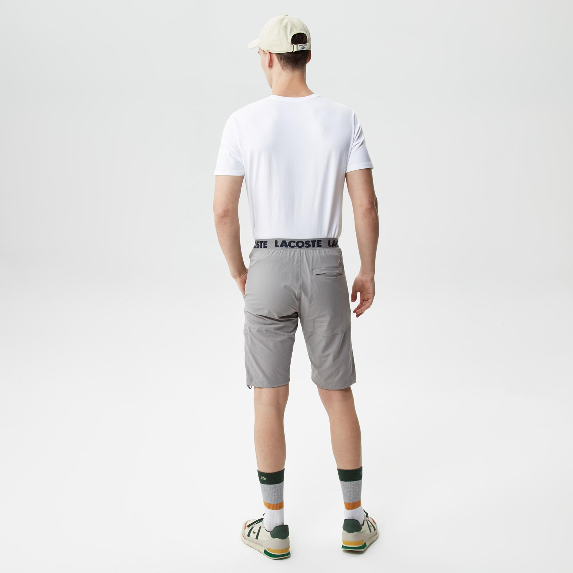 Erkek Slim Fit Gri Bermuda