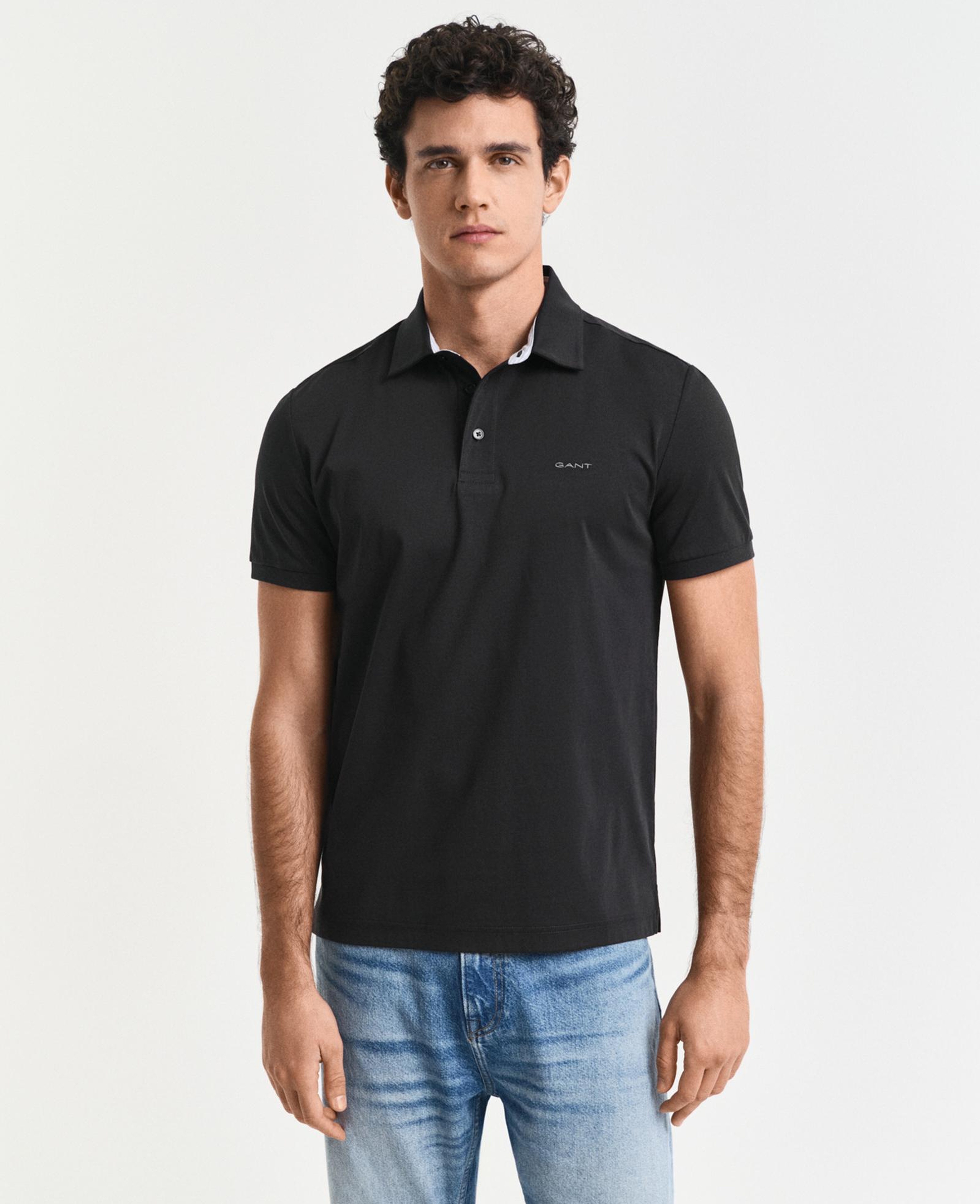 GANT Erkek Siyah Slim Fit Polo
