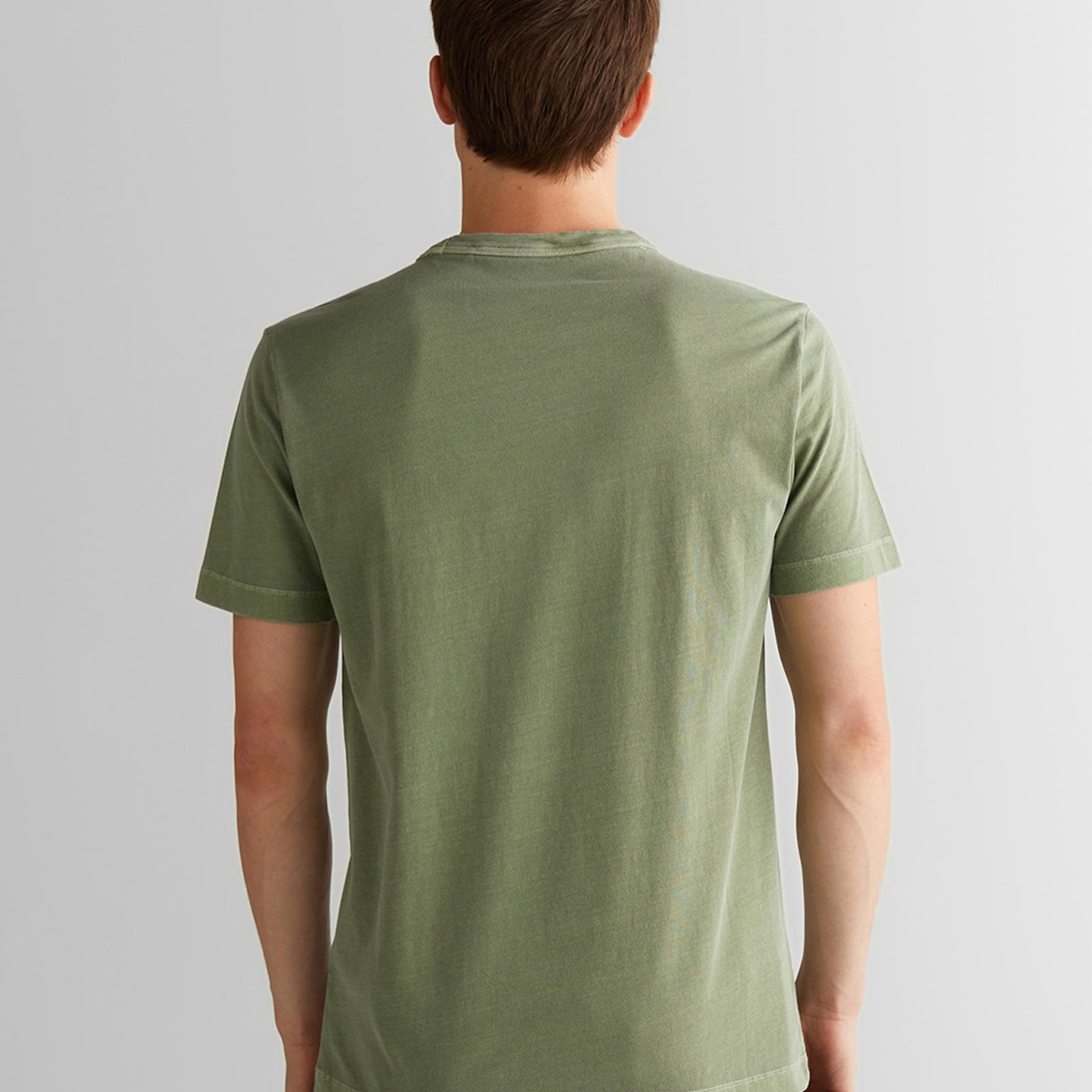 GANT Erkek Yeşil Regular Fit Bisiklet Yaka T-Shirt