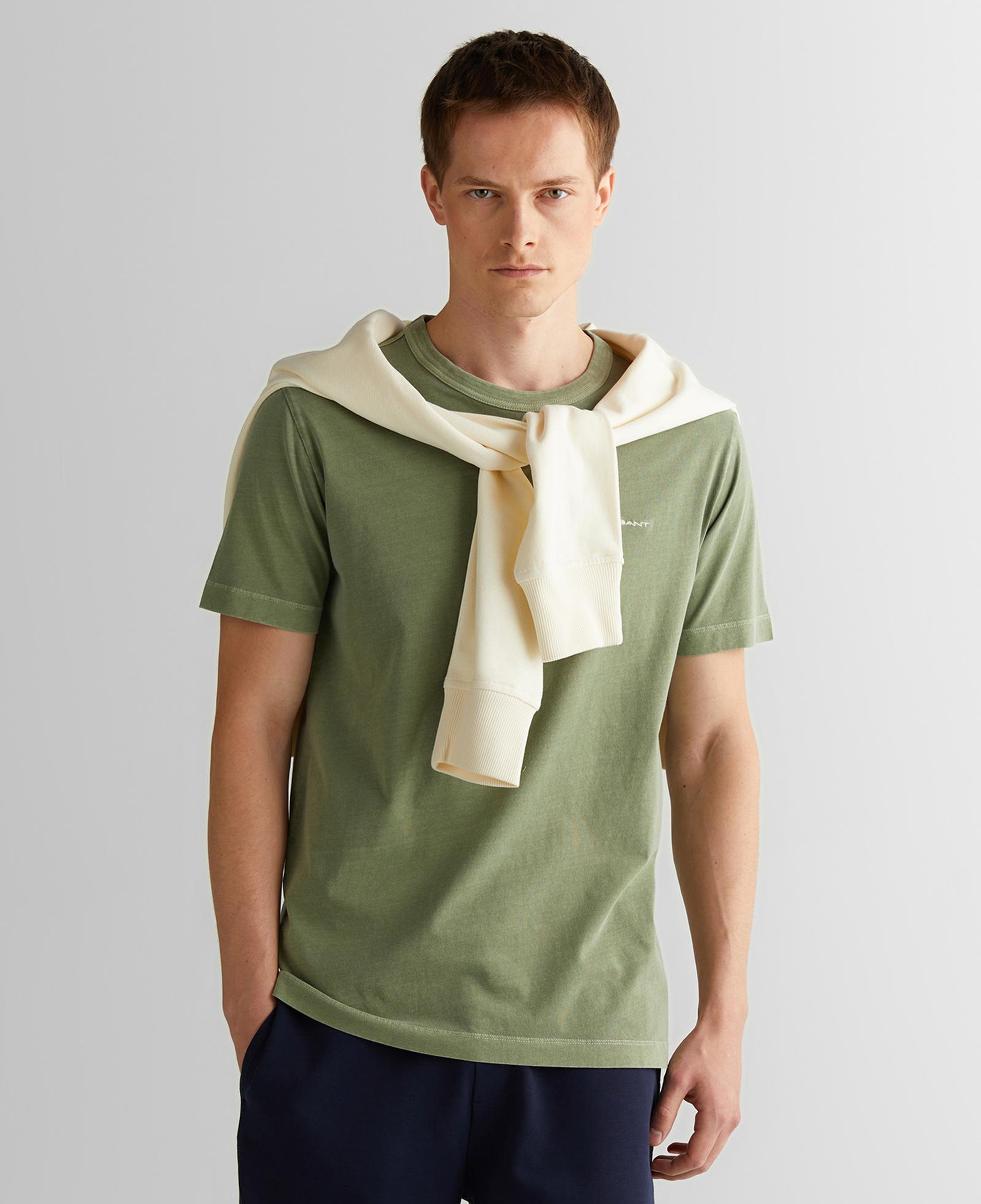 GANT Erkek Yeşil Regular Fit Bisiklet Yaka T-Shirt