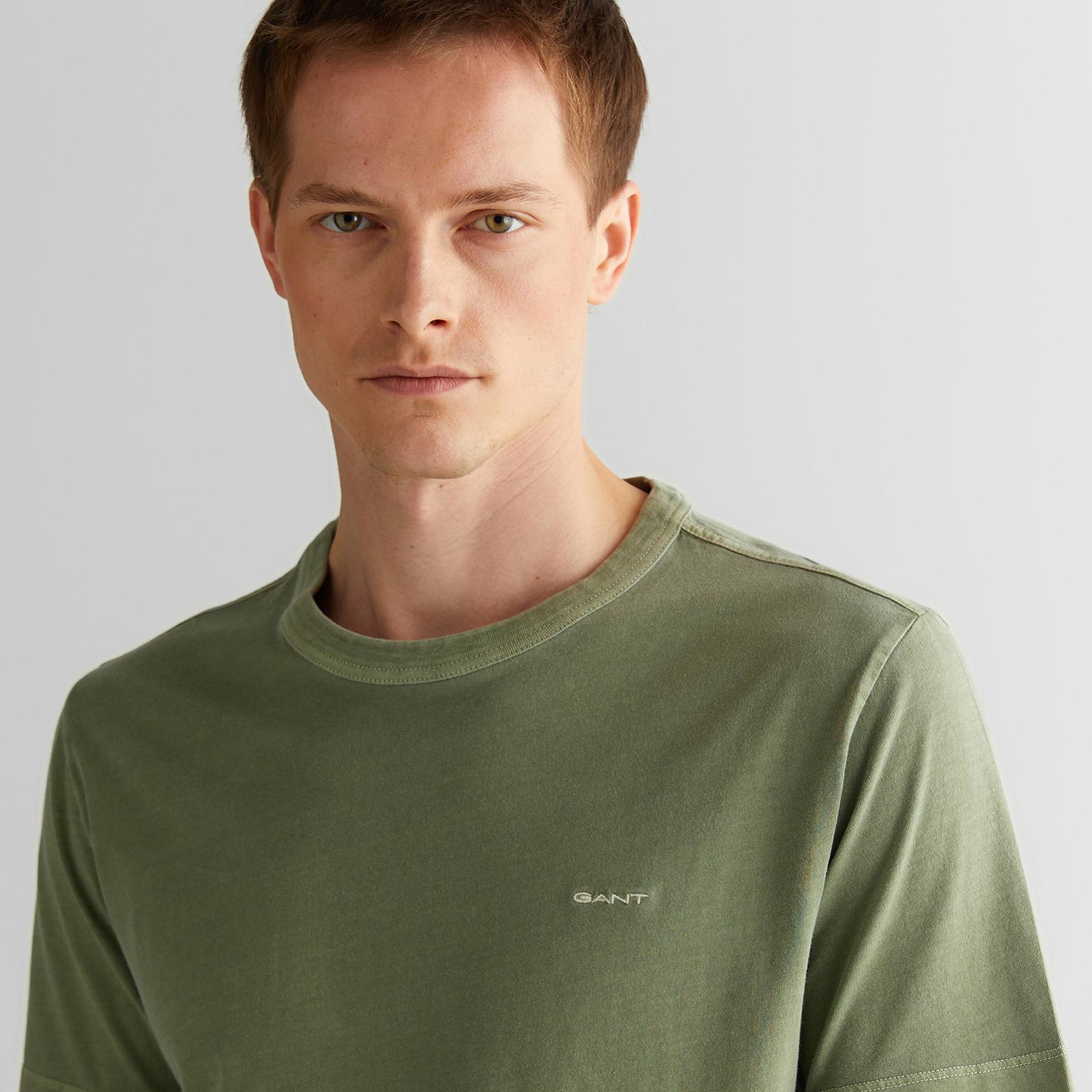 GANT Erkek Yeşil Regular Fit Bisiklet Yaka T-Shirt