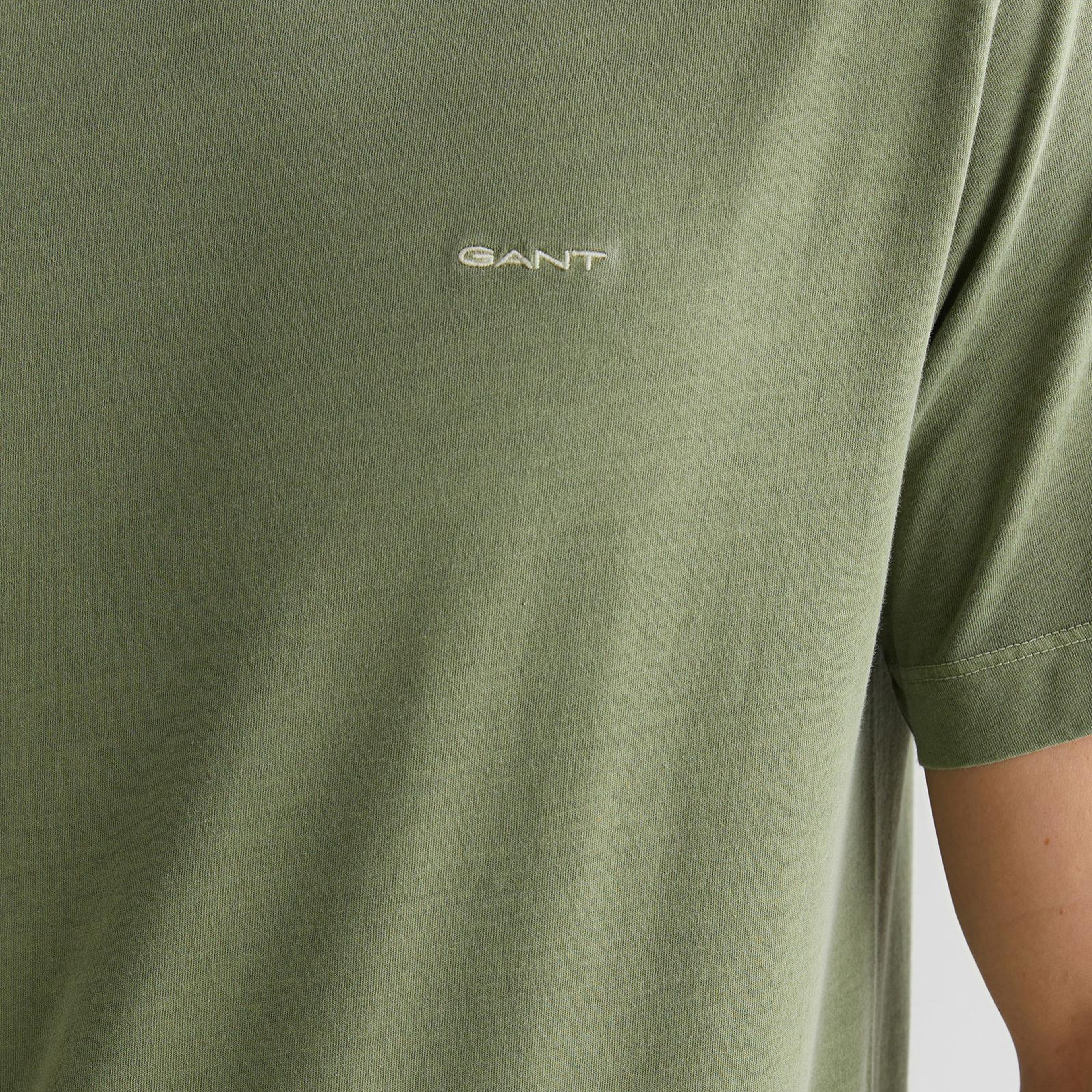 GANT Erkek Yeşil Regular Fit Bisiklet Yaka T-Shirt