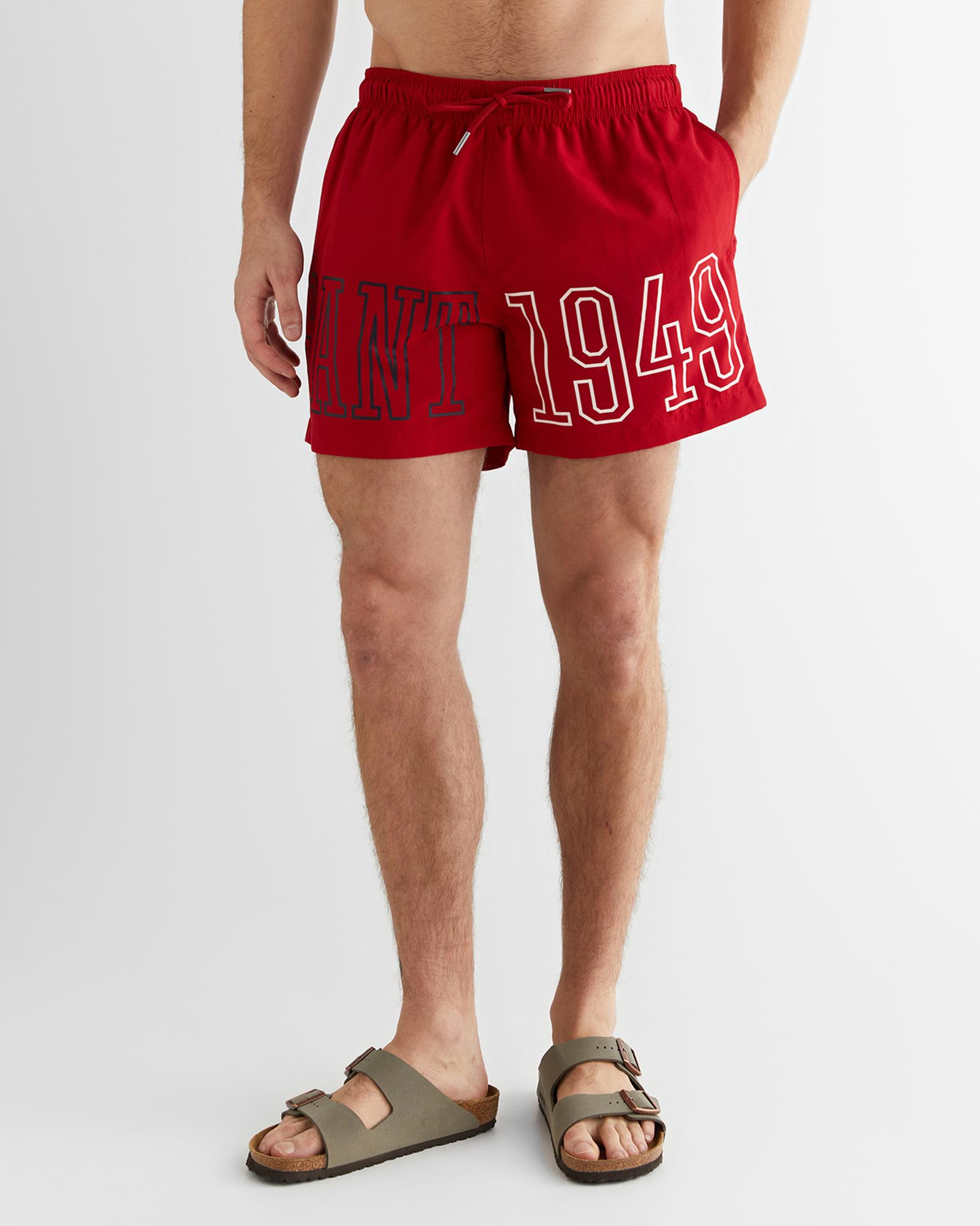 GANT Erkek Kırmızı Regular Fit Logolu Mayo Şort