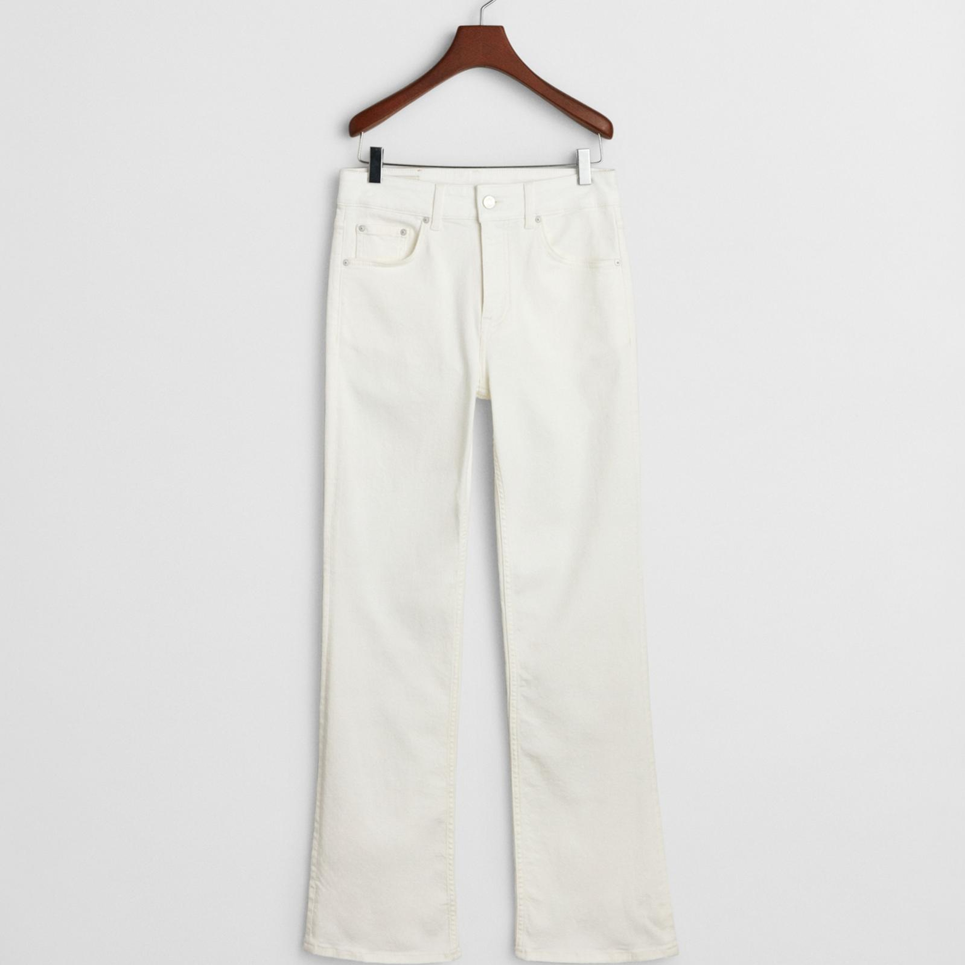 GANT Kadın Krem Slim Fit Pantolon