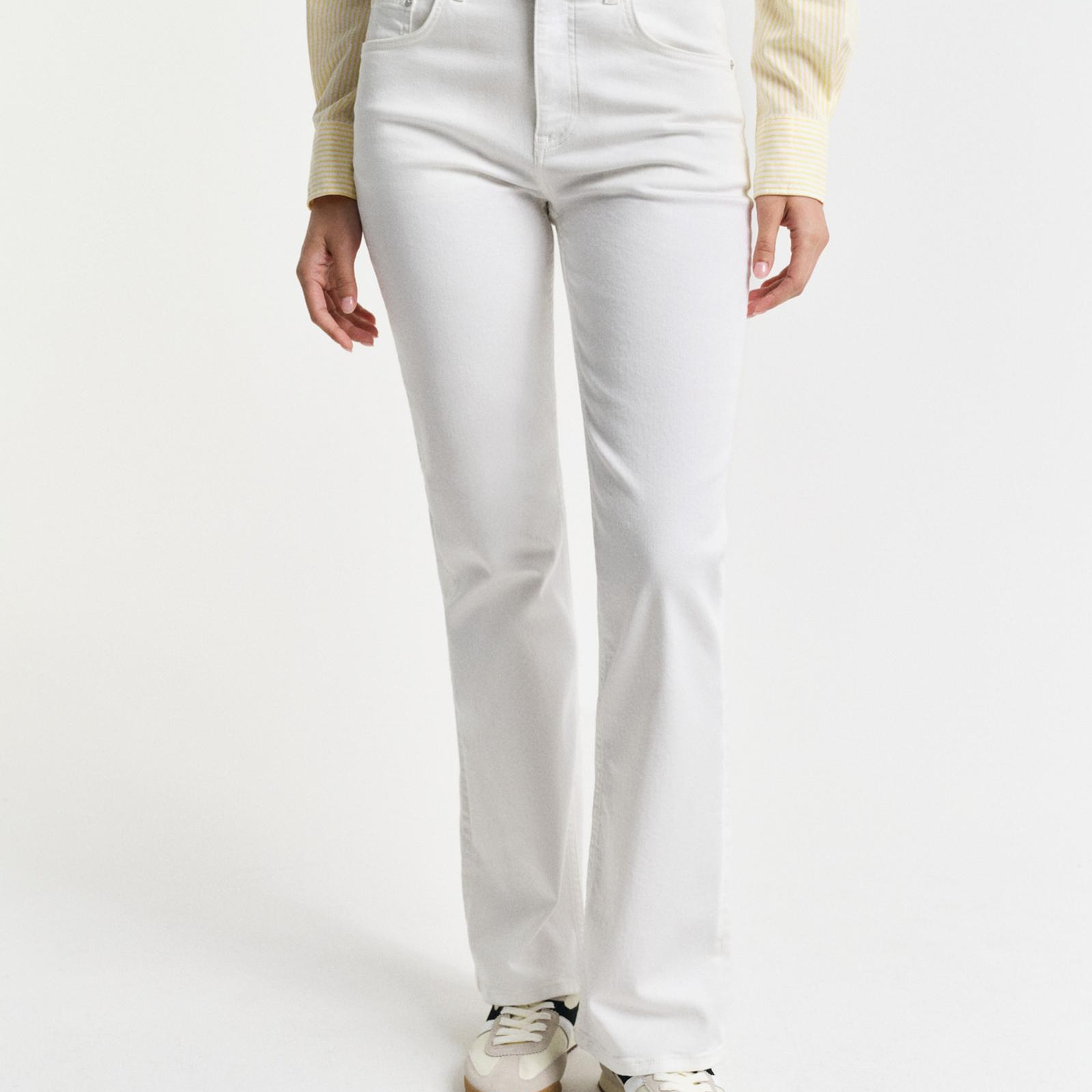 GANT Kadın Krem Slim Fit Pantolon