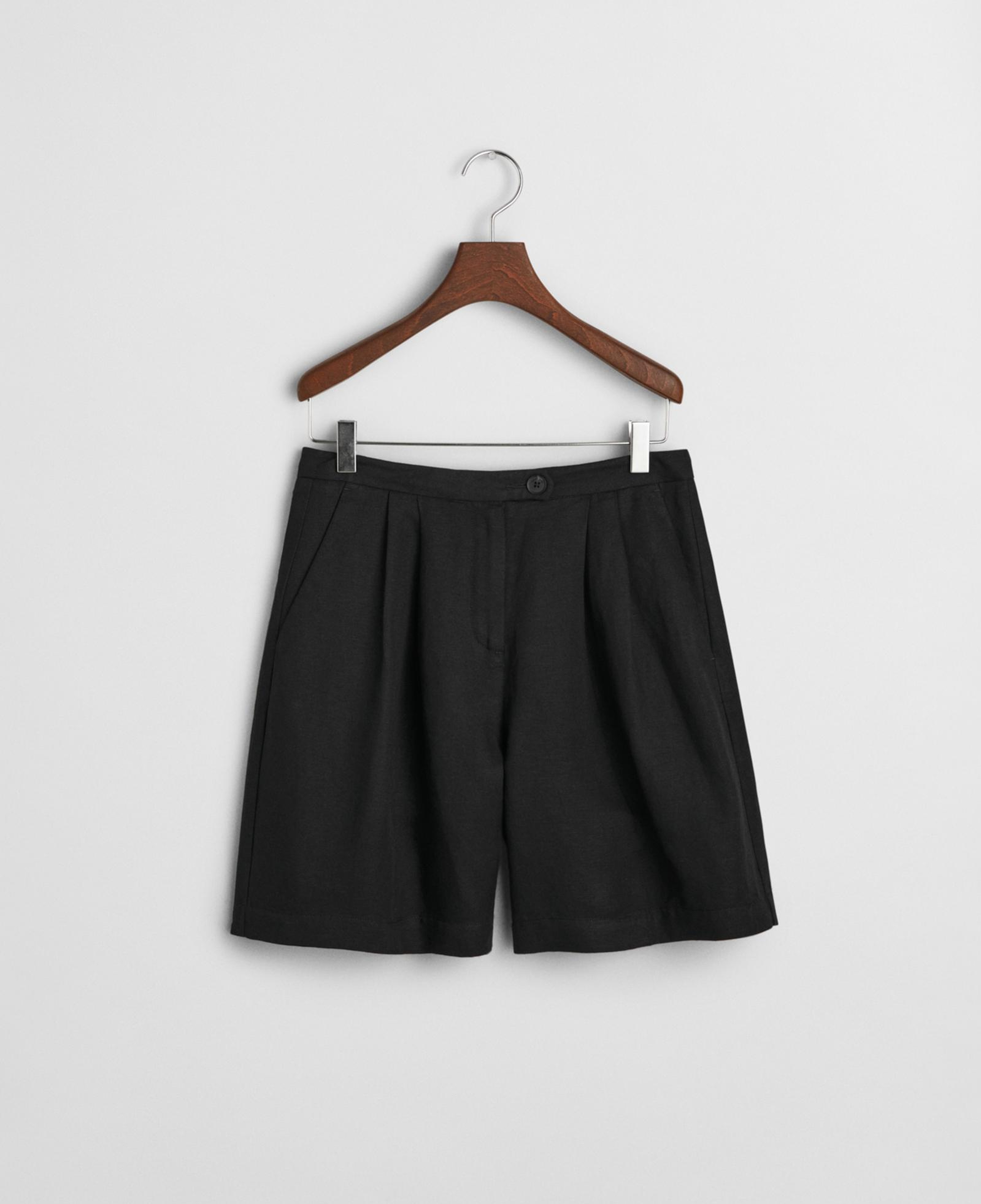 GANT Kadın Siyah Relaxed Fit Keten Şort