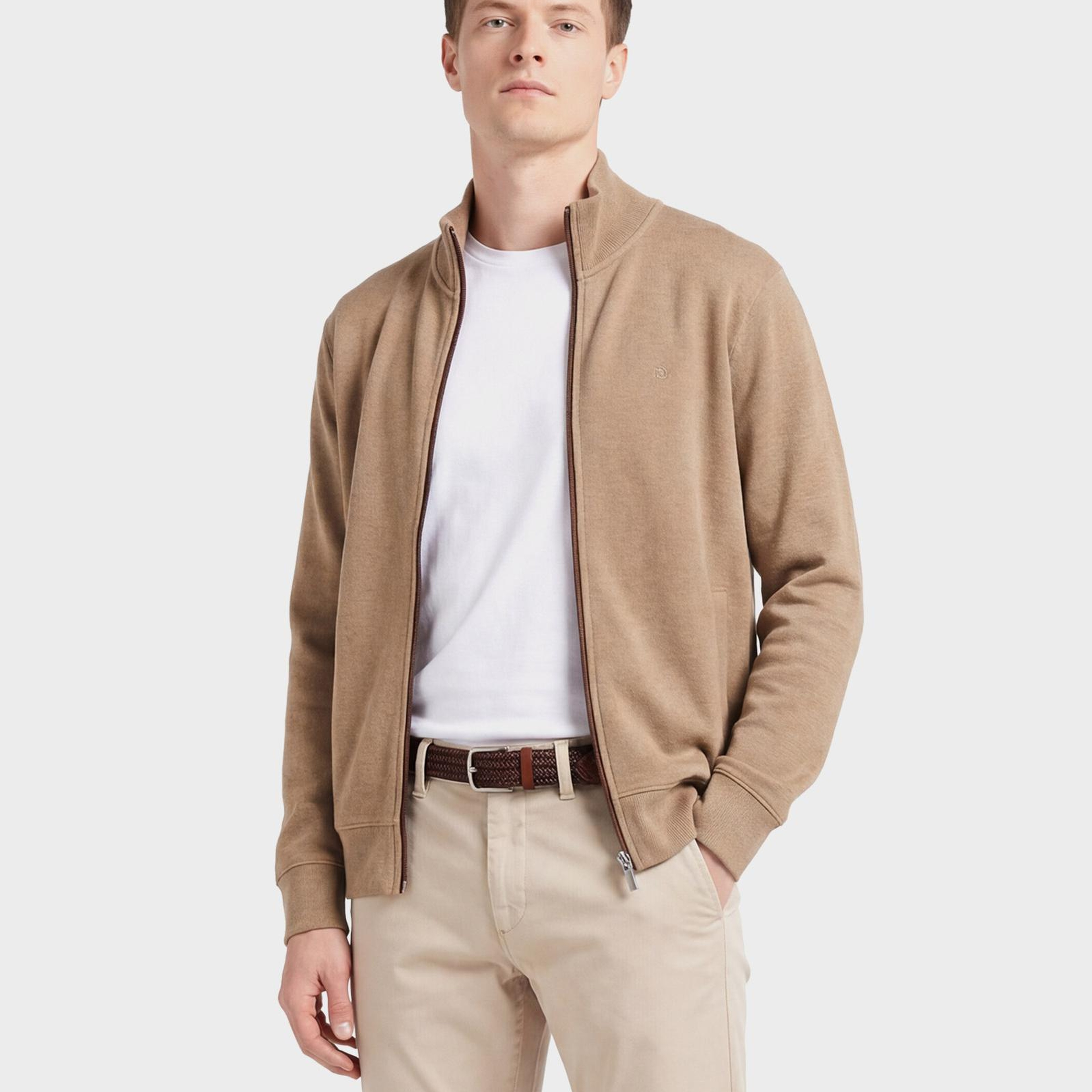 GANT Erkek Bej Regular Fit Fermuarlı Hırka