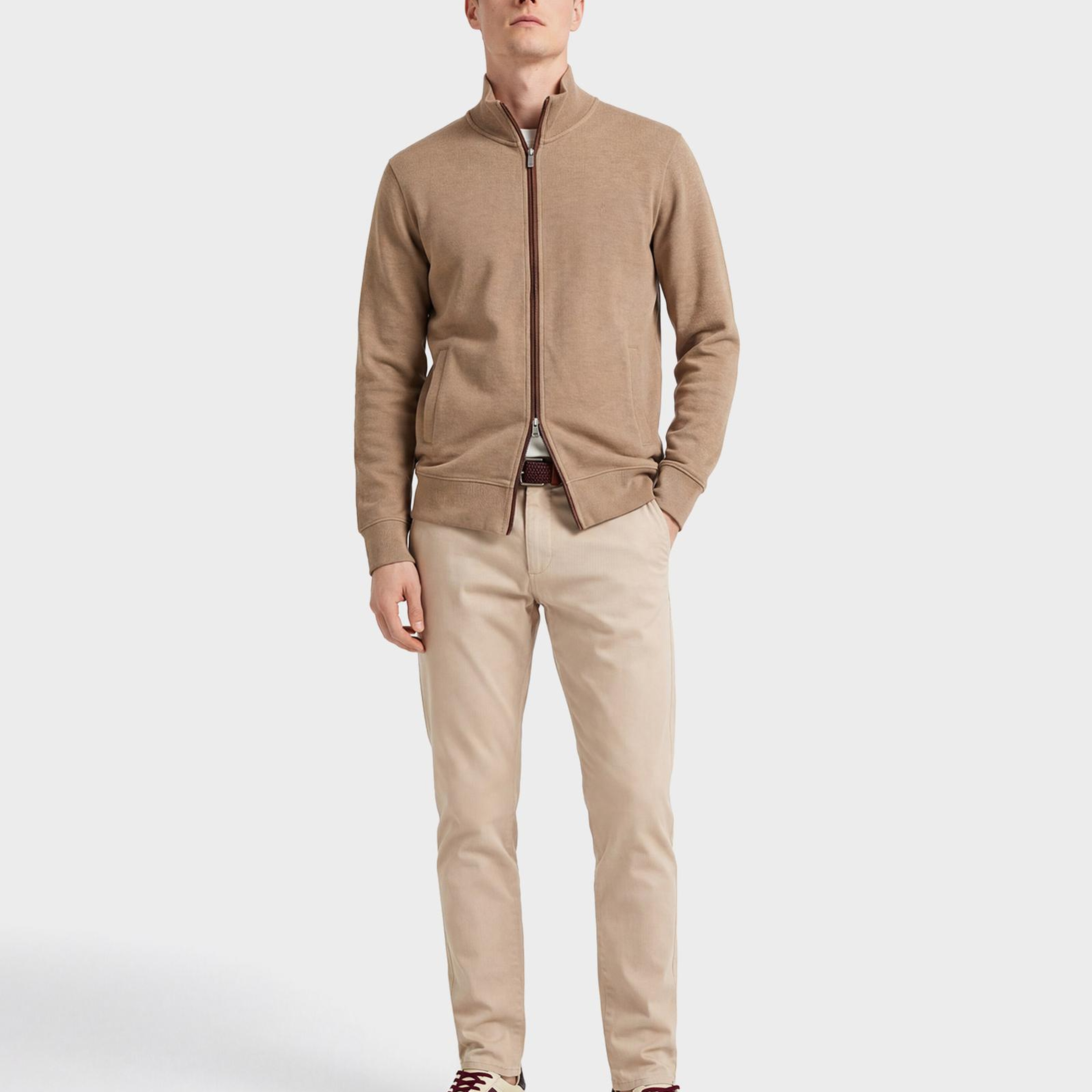 GANT Erkek Bej Regular Fit Fermuarlı Hırka