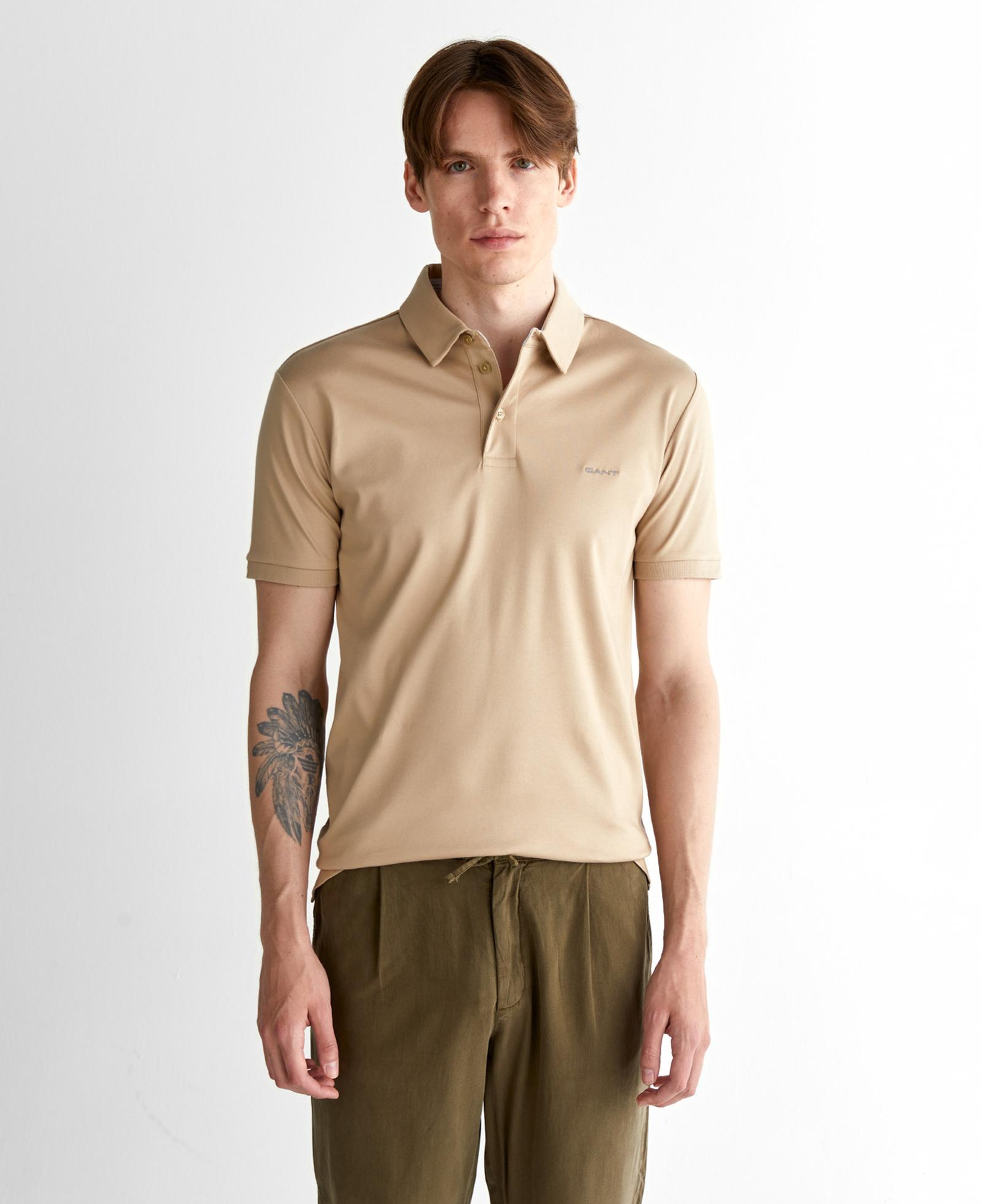 GANT Erkek Bej Slim Fit Polo