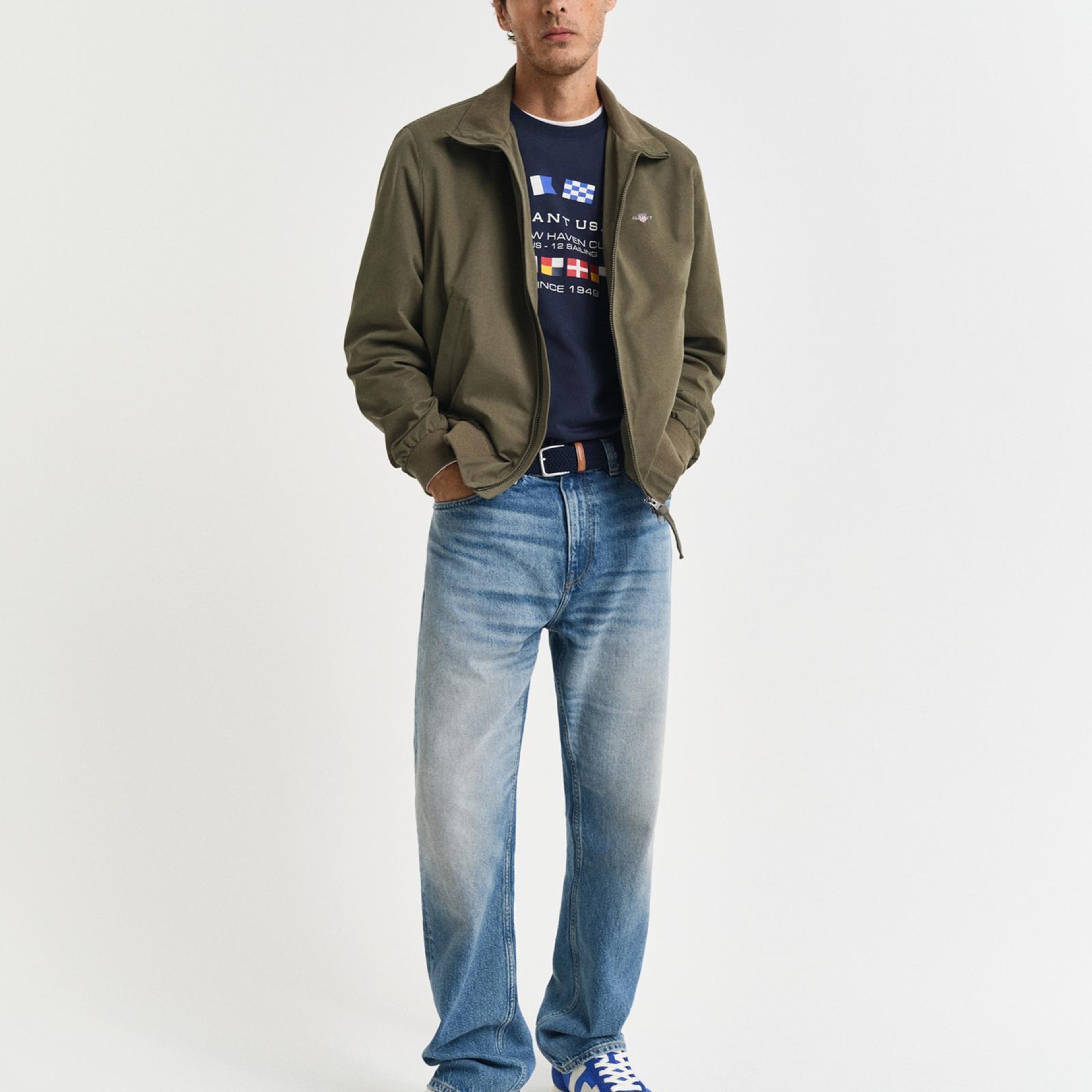 GANT Erkek Yeşil Regular Fit Dik Yaka Ceket