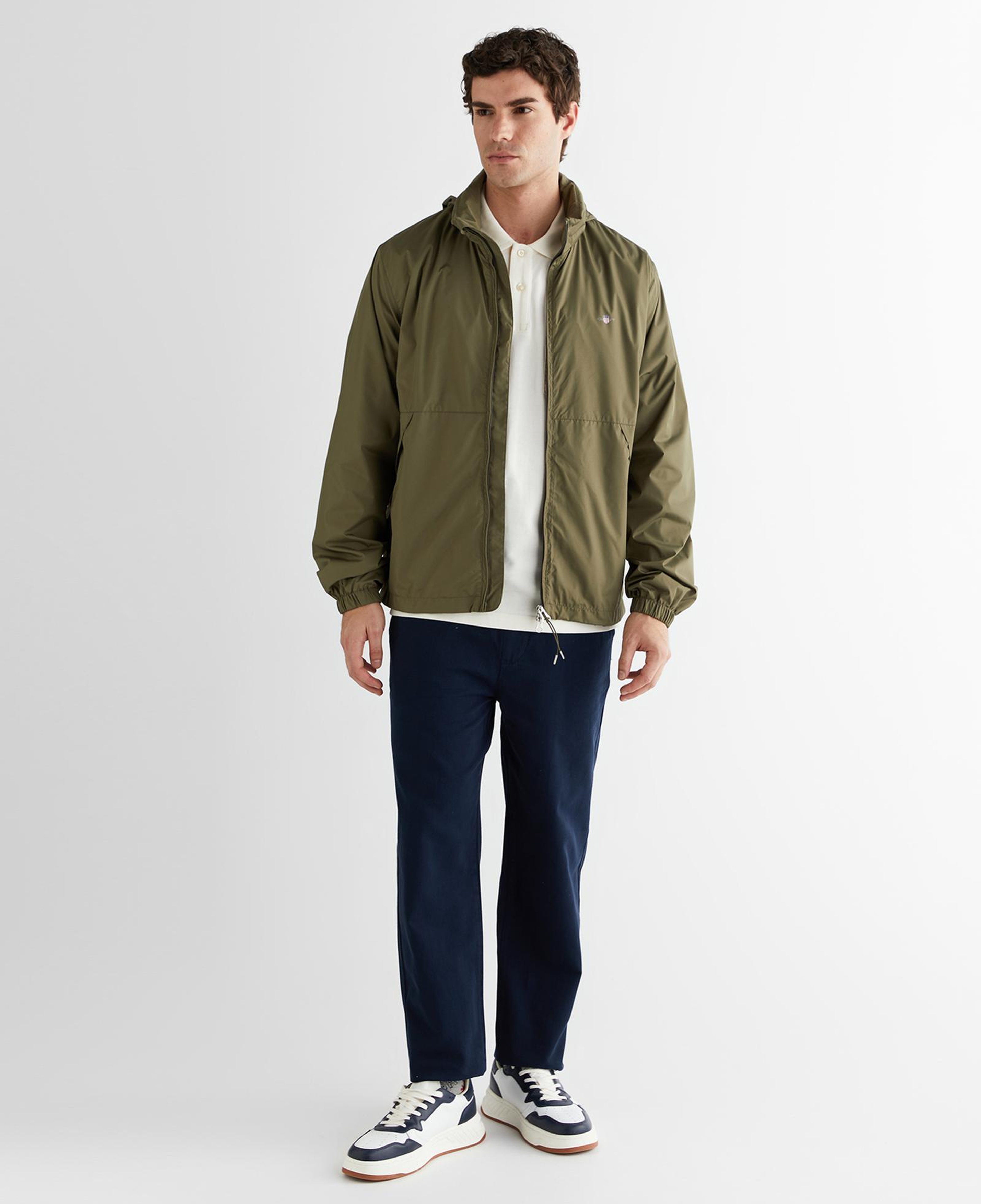 Gant Erkek Yeşil Regular Fit Kapüşonlu Rüzgarlık