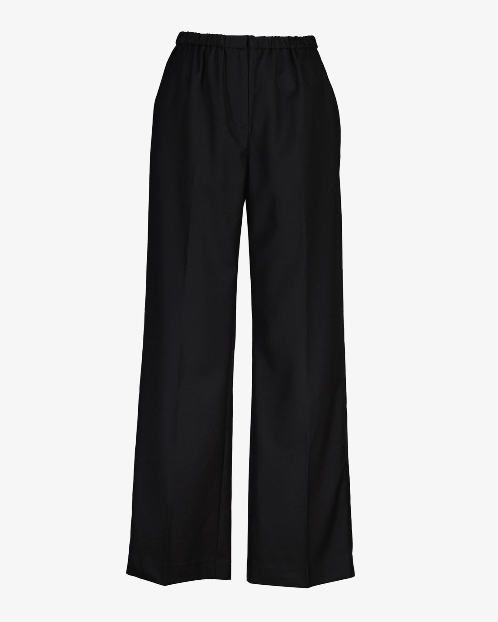 GANT Kadın Siyah Relaxed Fit Yün Pantolon