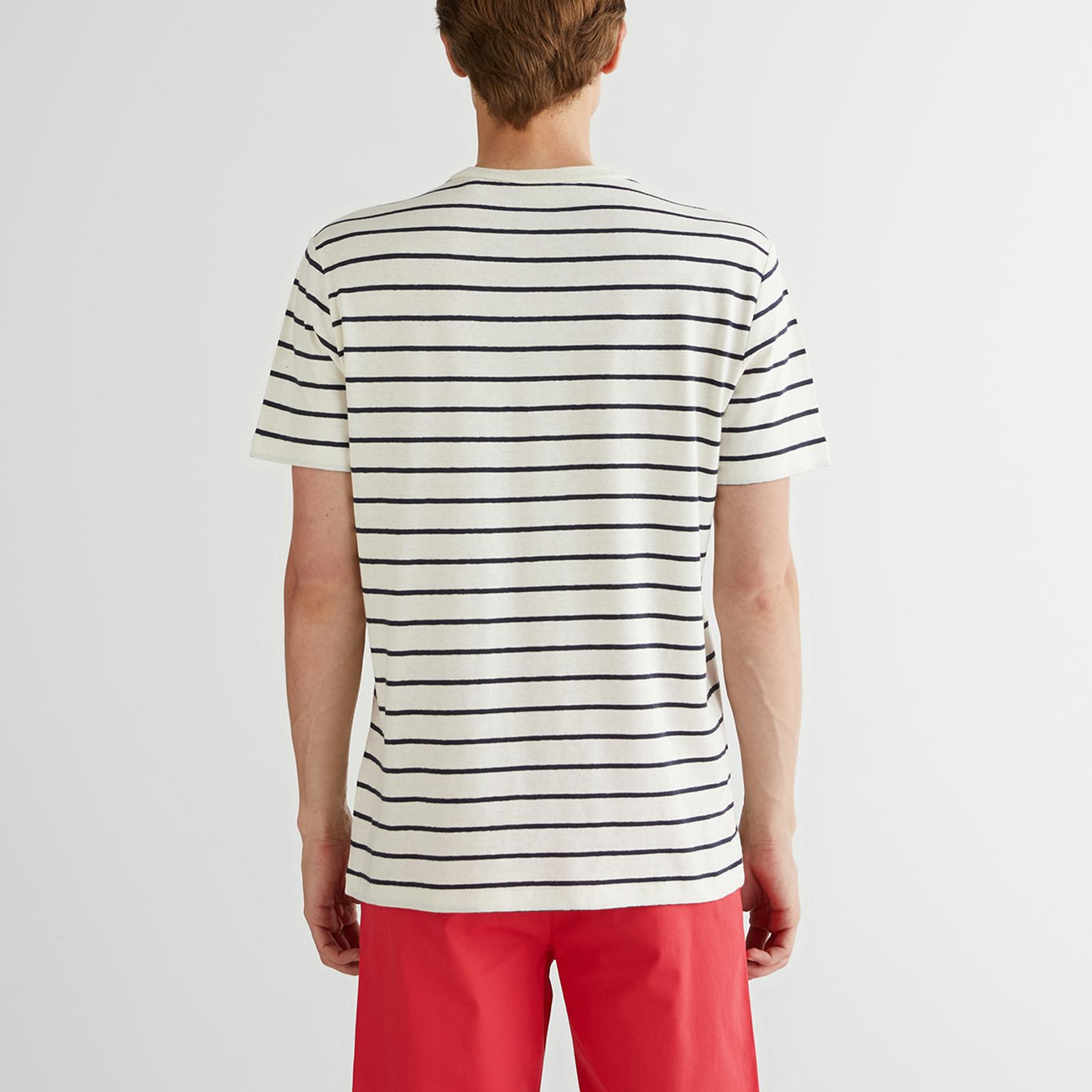 GANT Erkek Krem Regular Fit Bisiklet Yaka Çizgili T-Shirt