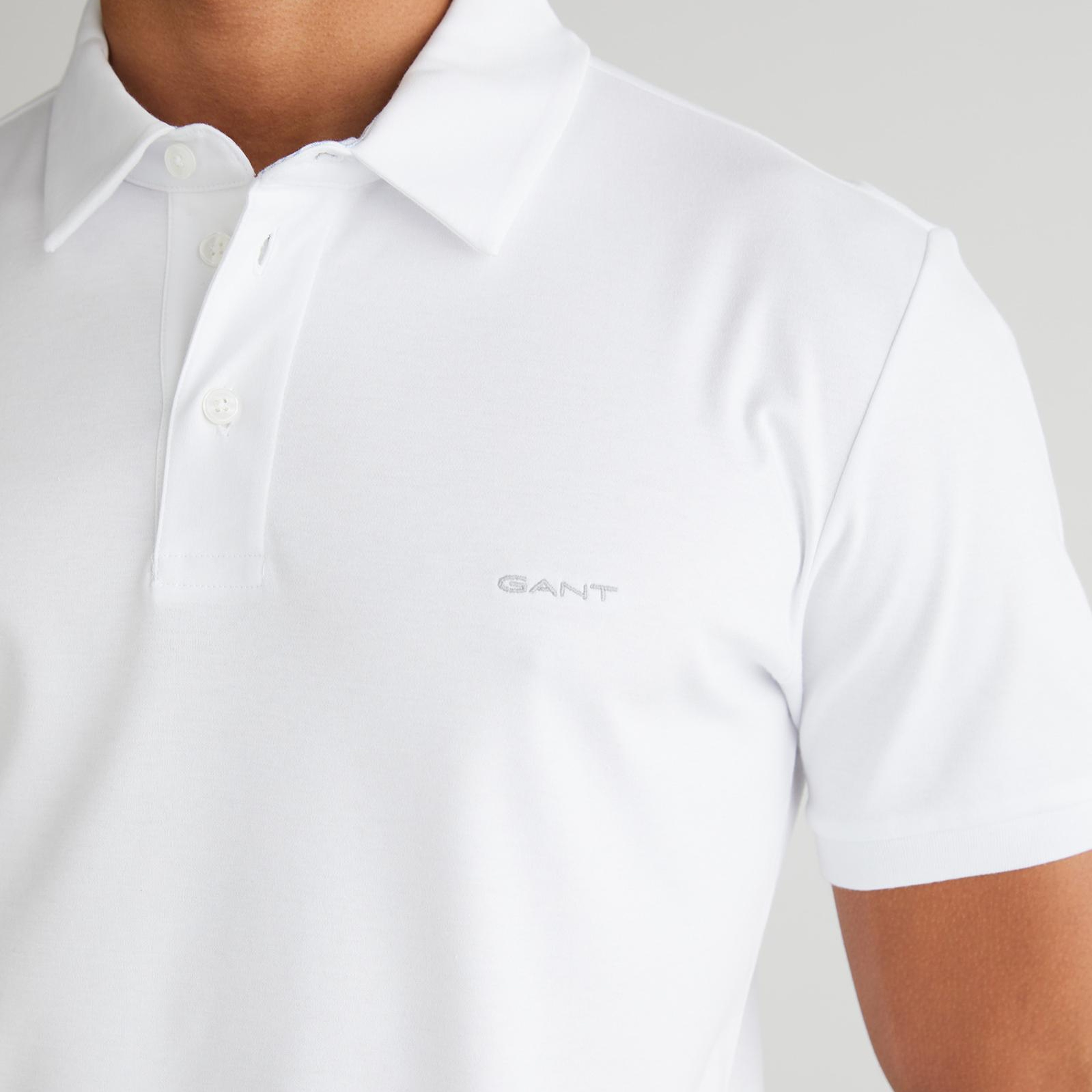 GANT Erkek Beyaz Slim Fit Polo