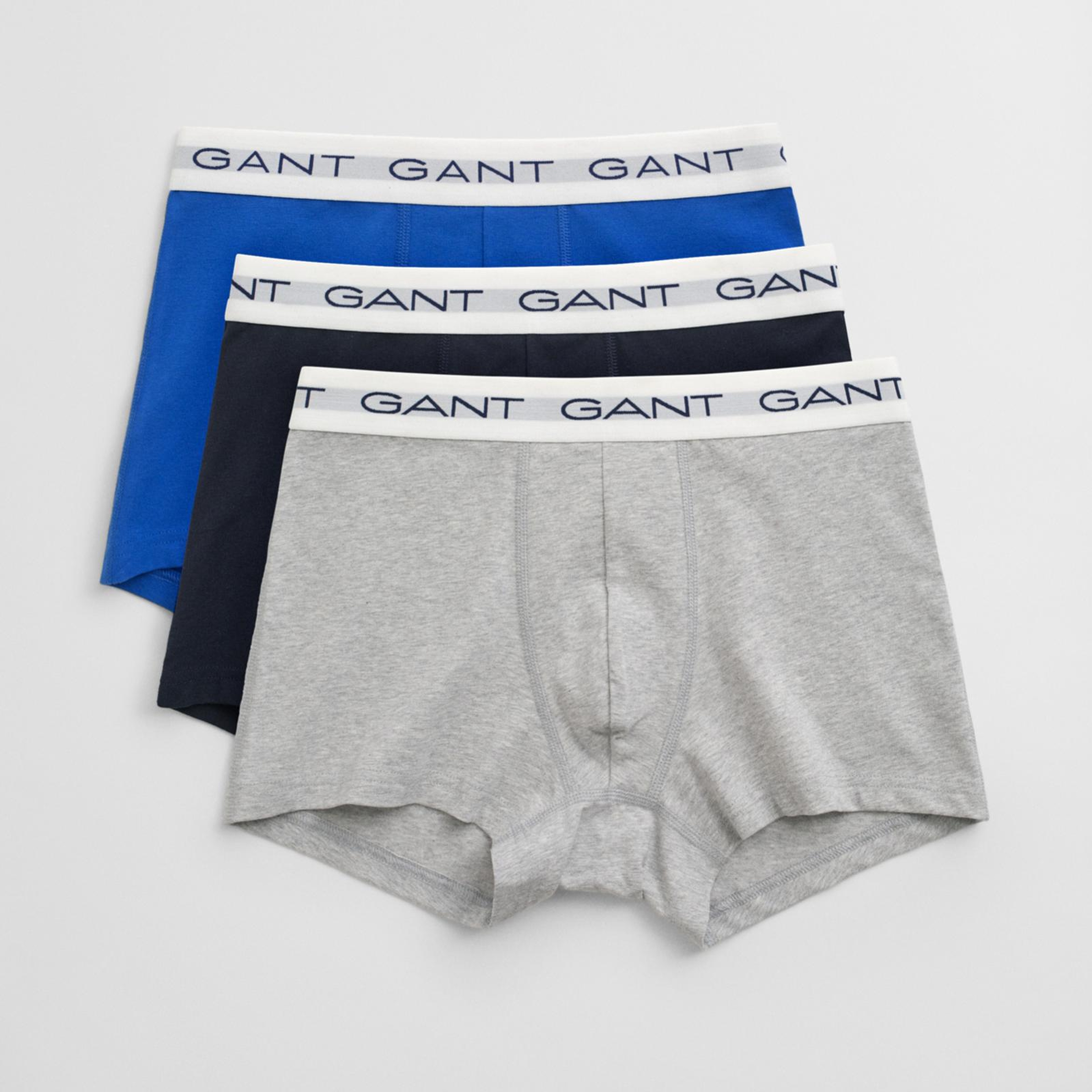 GANT Erkek Gri Slim Fit Logolu 3'lü Boxer