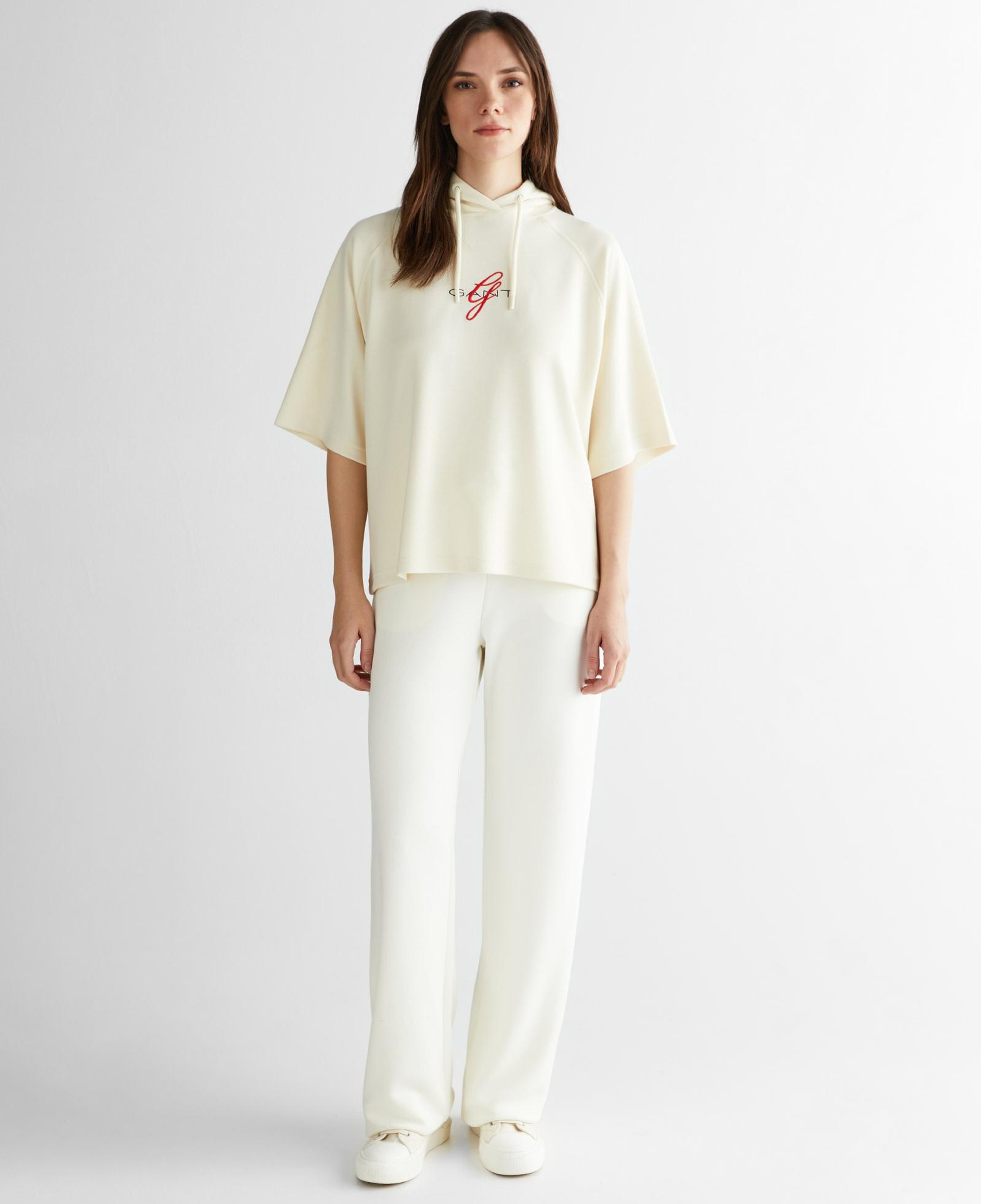 GANT Kadın Krem Bisiklet Yaka Logolu Sweatshirt