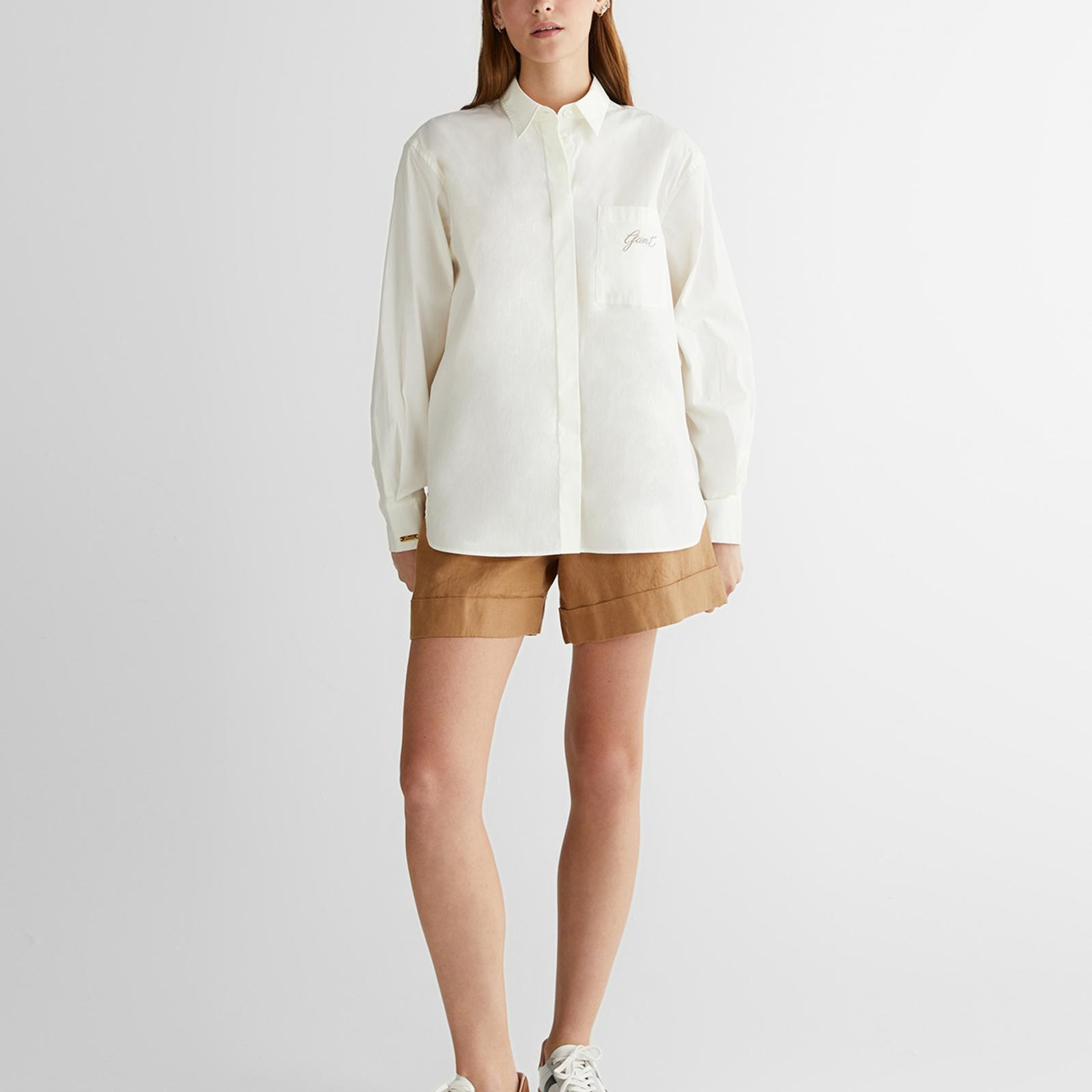 GANT Kadın Krem Klasik Yaka Gömlek
