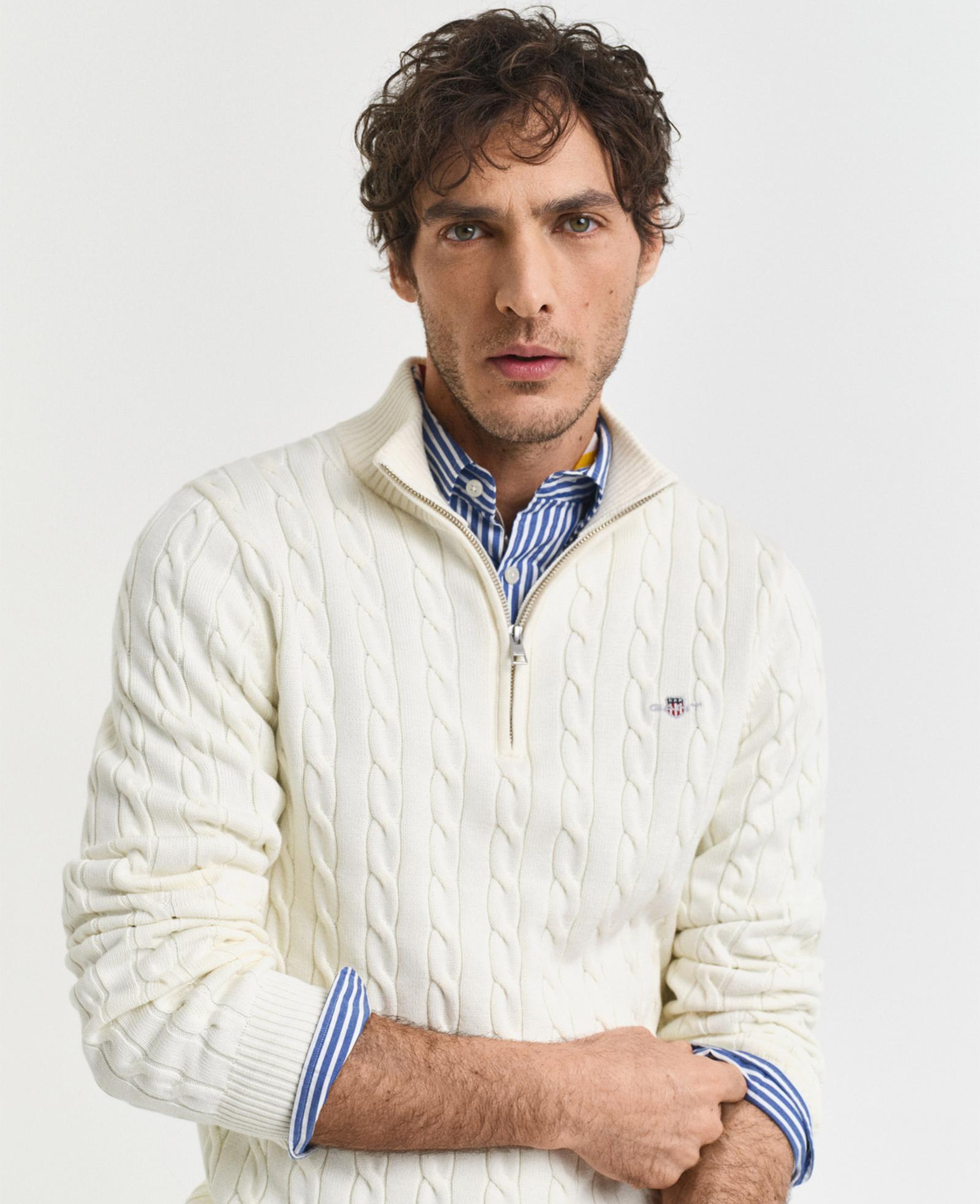 GANT Erkek Krem Regular Fit Örgü Kazak
