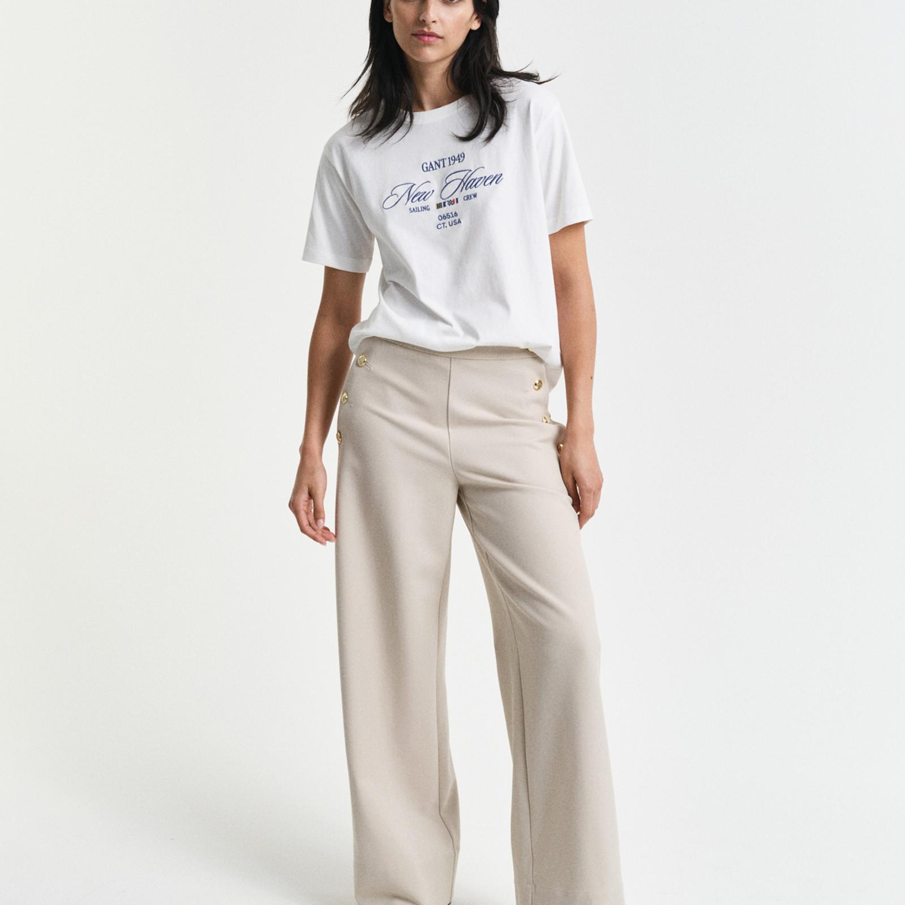 GANT Kadın Bej Straight Fit Pantolon