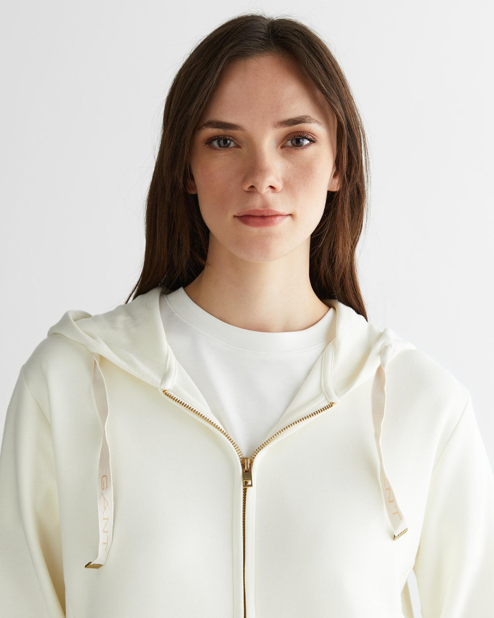 GANT Kadın Krem Kapüşonlu Sweatshirt