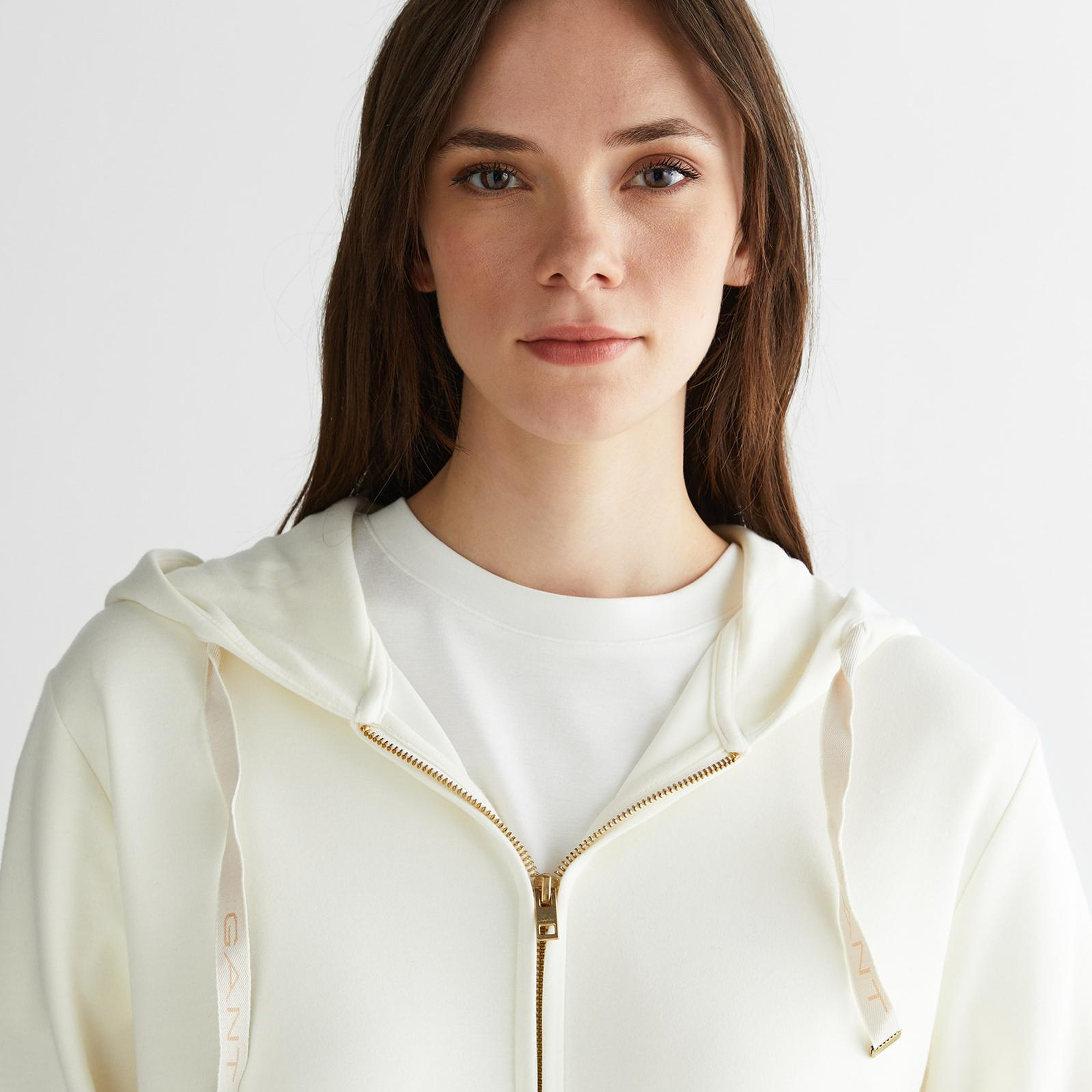 GANT Kadın Krem Kapüşonlu Sweatshirt