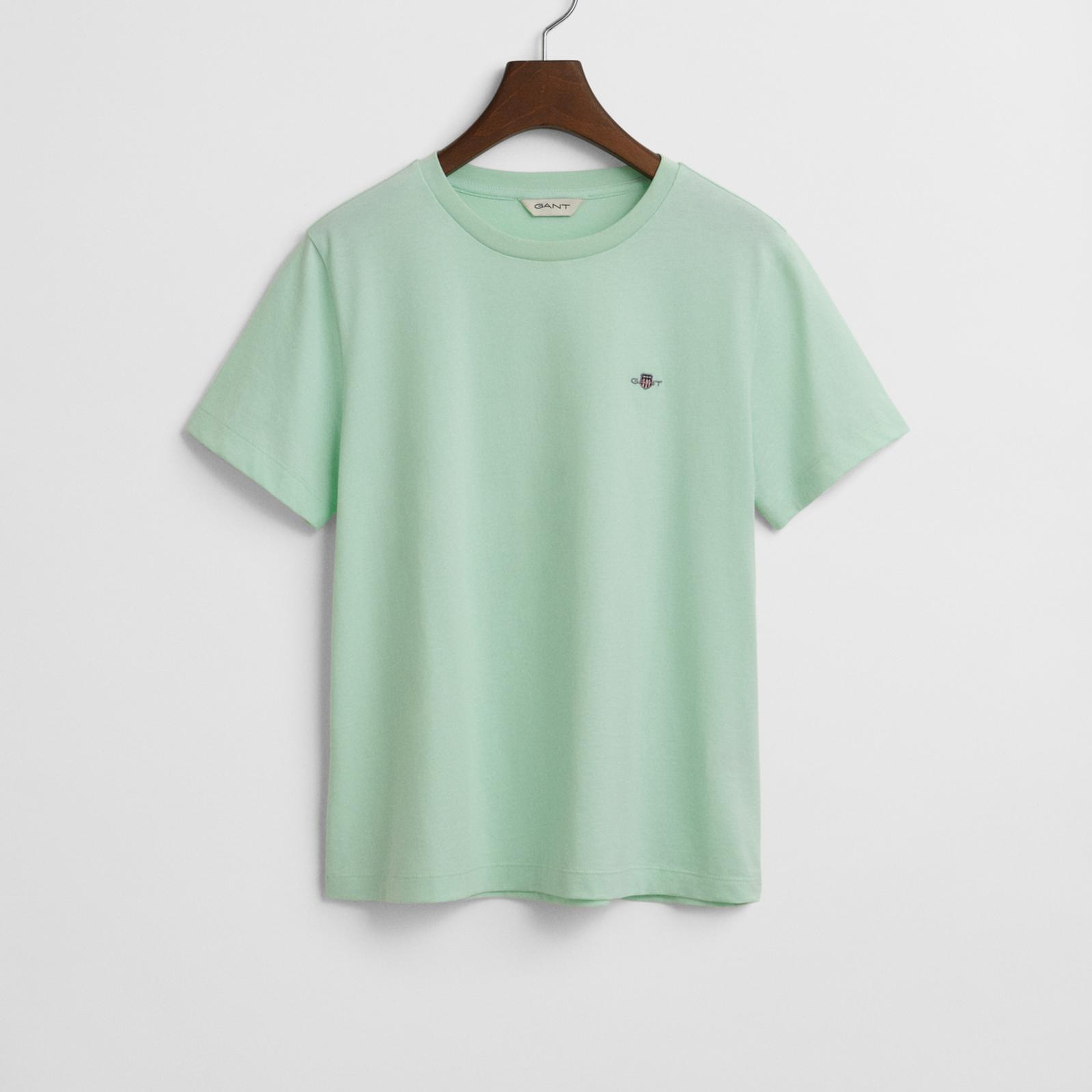 GANT Kadın Yeşil Regular Fit Bisiklet Yaka T-Shirt