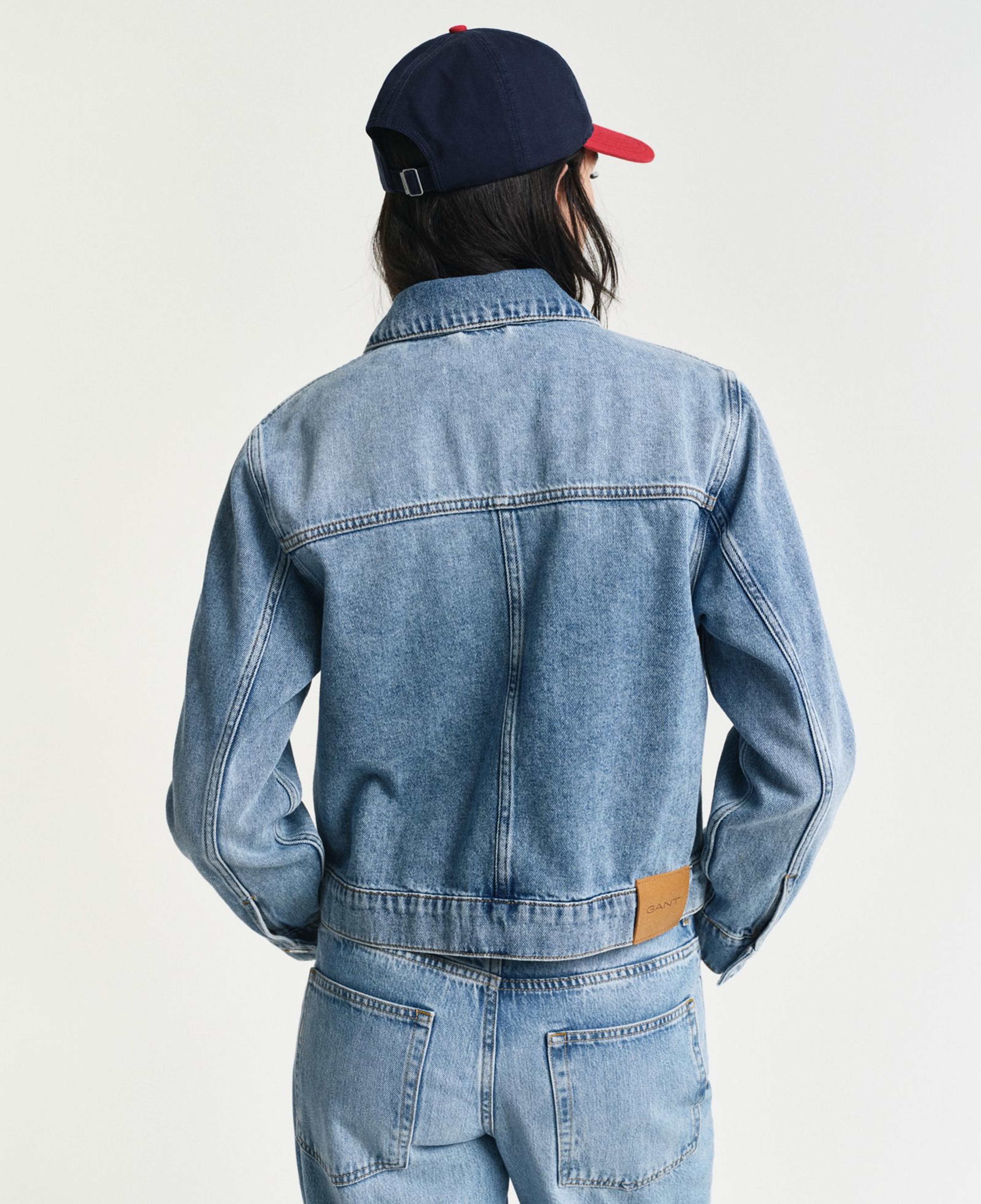 GANT Kadın Mavi Regular Fit Klasik Yaka Denim Ceket