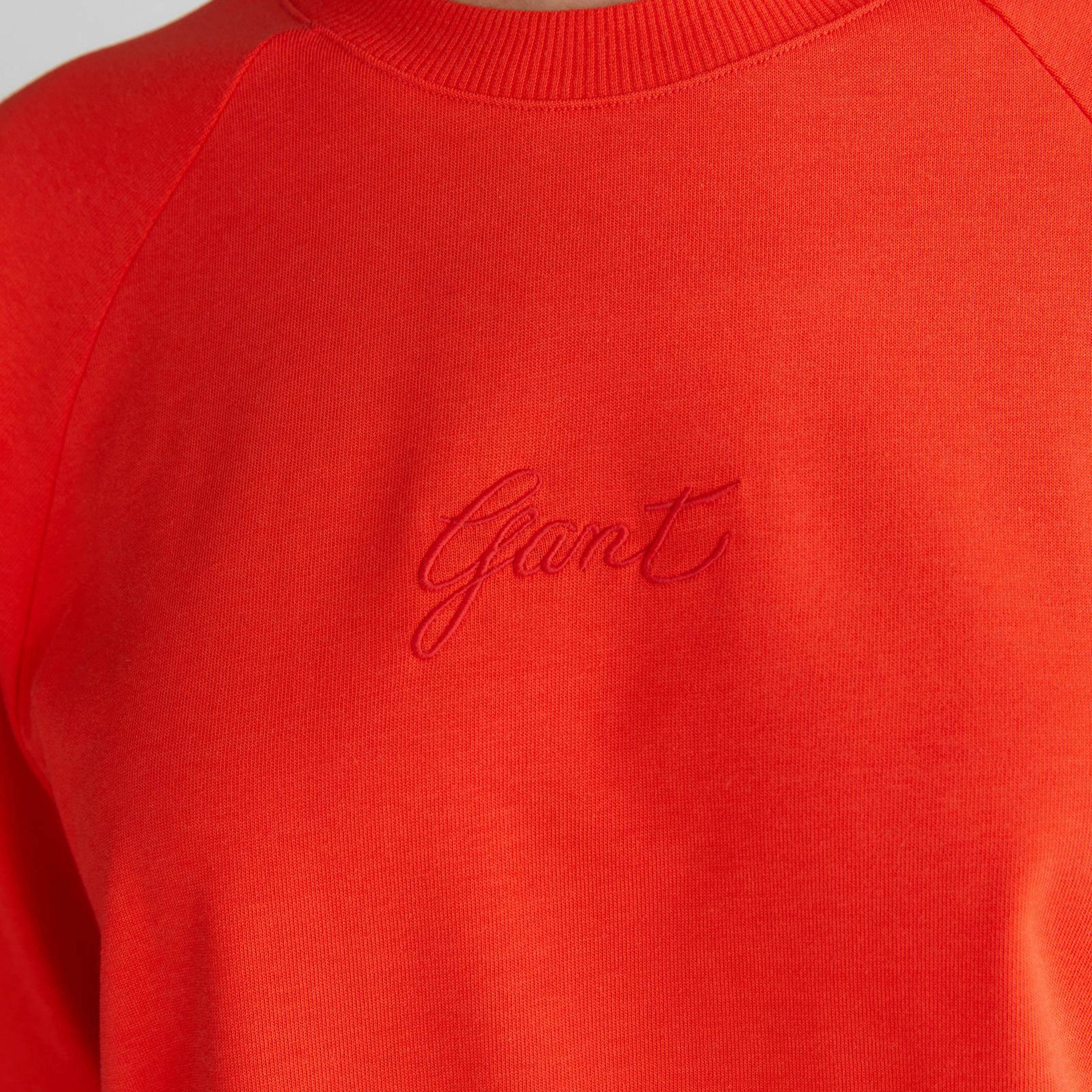 GANT Kadın Kırmızı Bisiklet Yaka Logolu T-Shirt