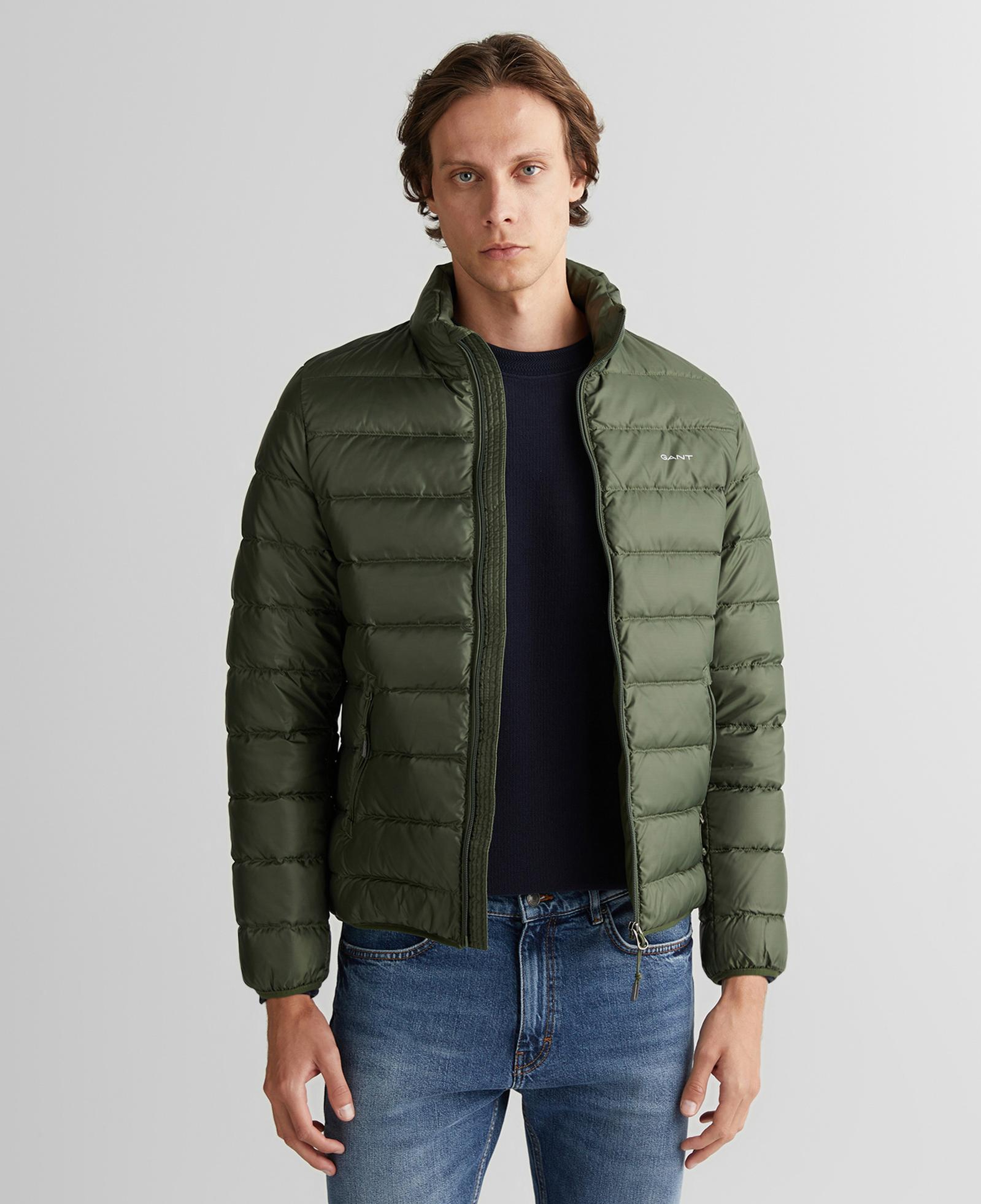 GANT Erkek Yeşil Regular Fit Dik Yaka Kaz Tüyü Mont