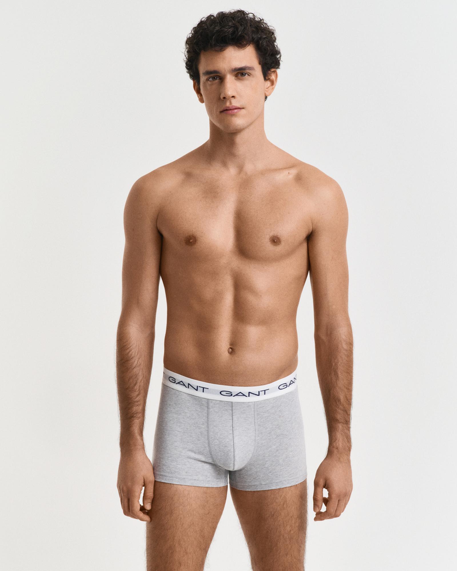 GANT Erkek Gri Slim Fit Logolu 3'lü Boxer