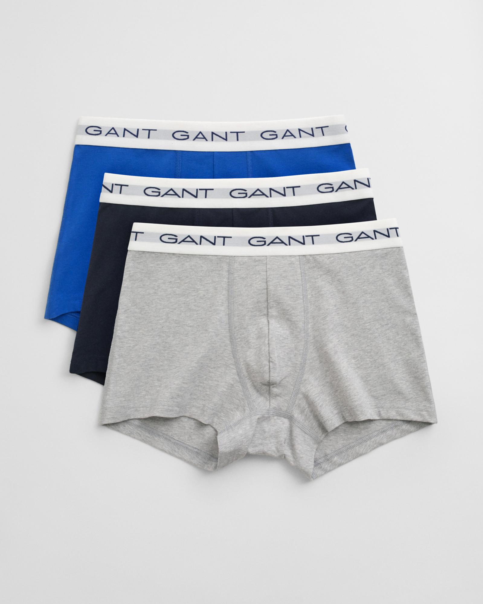 GANT Erkek Gri Slim Fit Logolu 3'lü Boxer