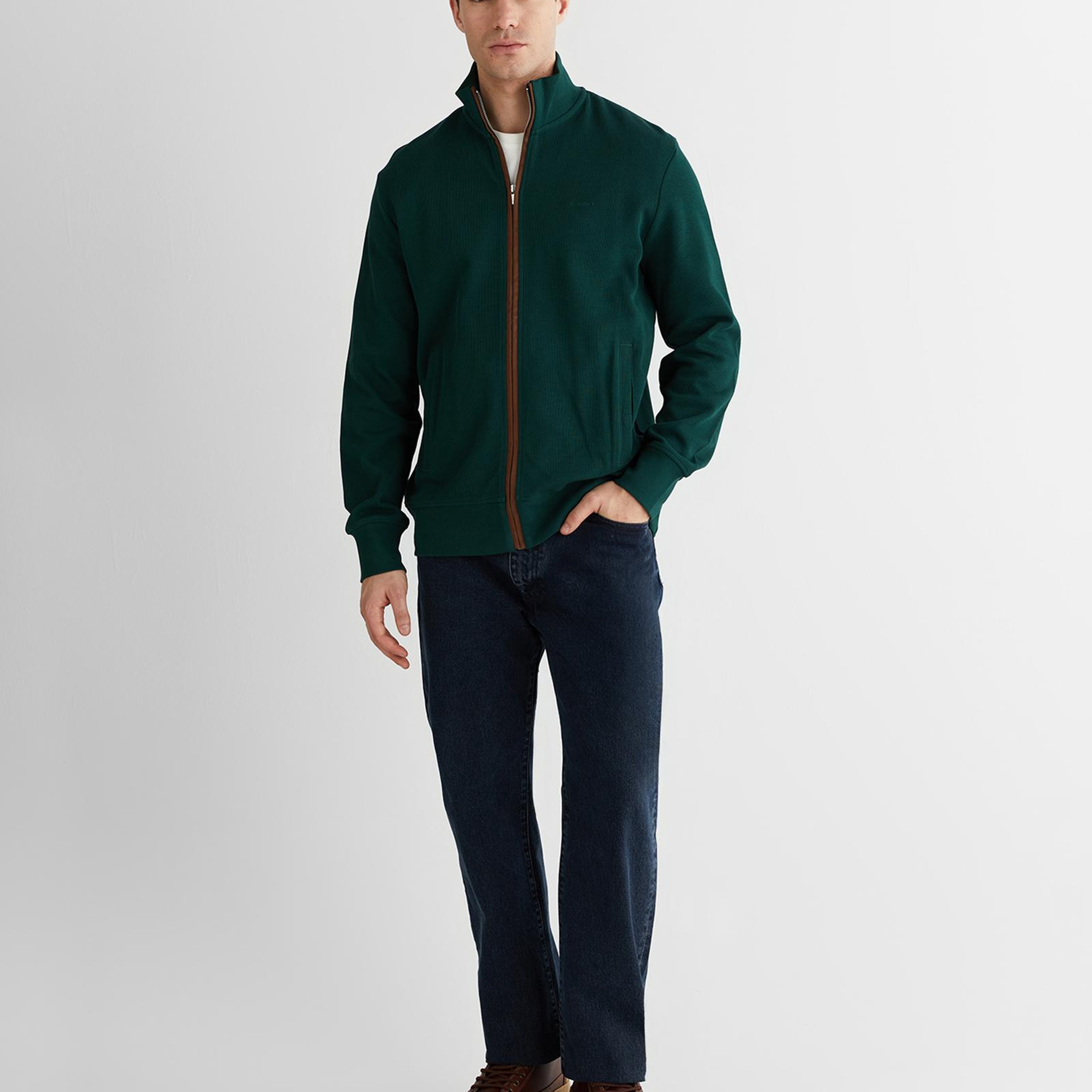 GANT Erkek Yeşil Regular Fit Hırka