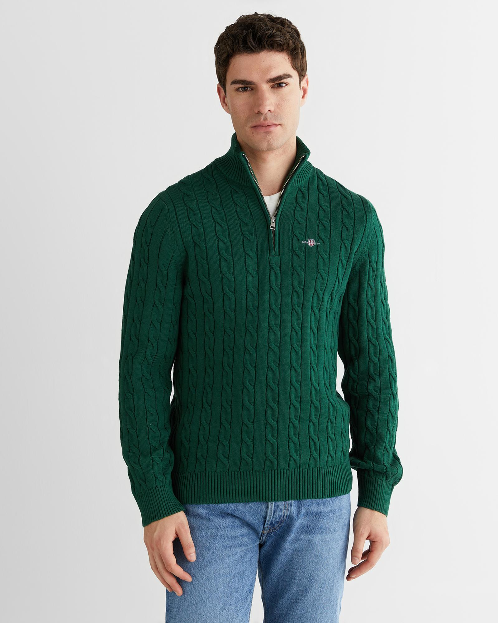 GANT Erkek Yeşil Regular Fit Kazak