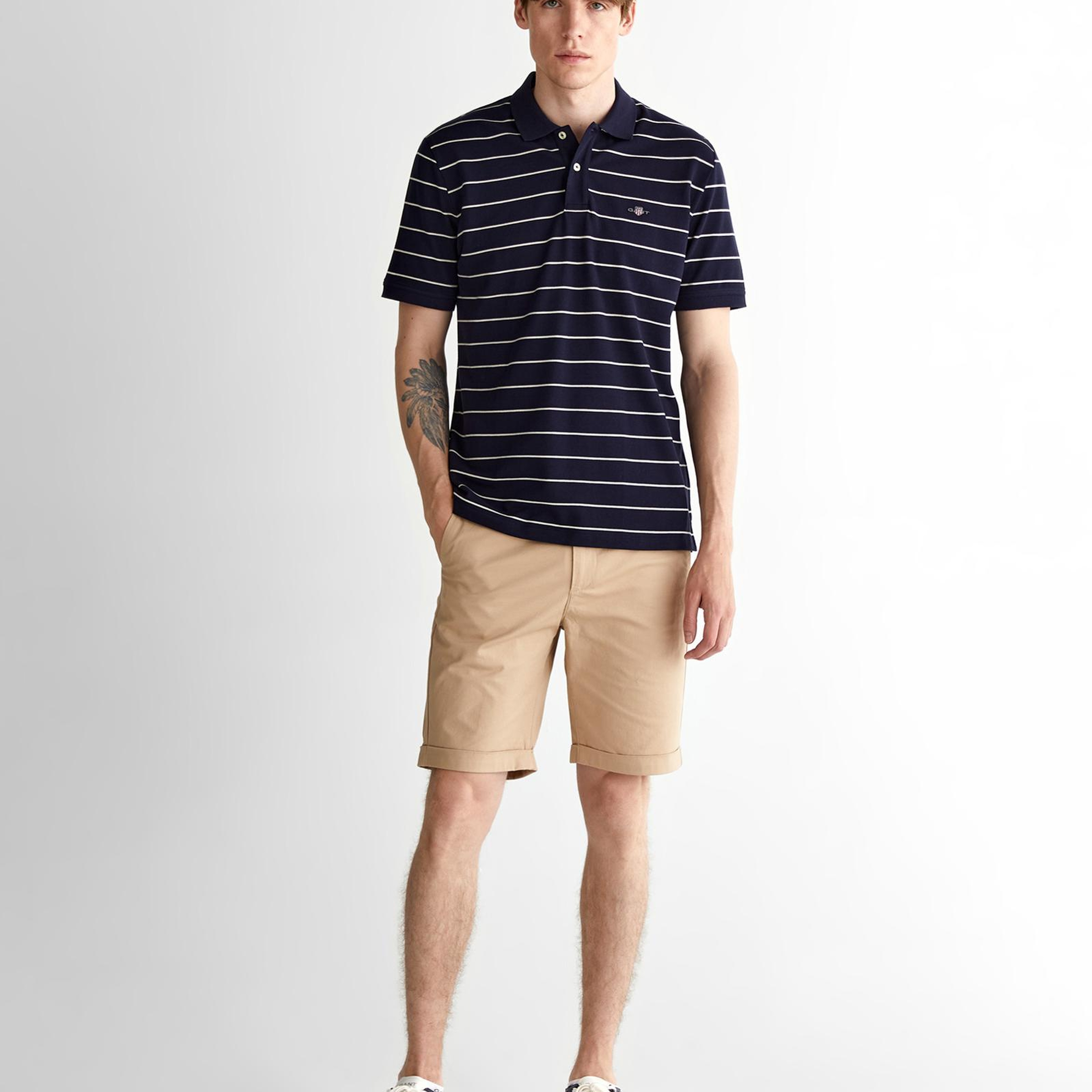 GANT Erkek Lacivert Regular Fit Çizgili Polo