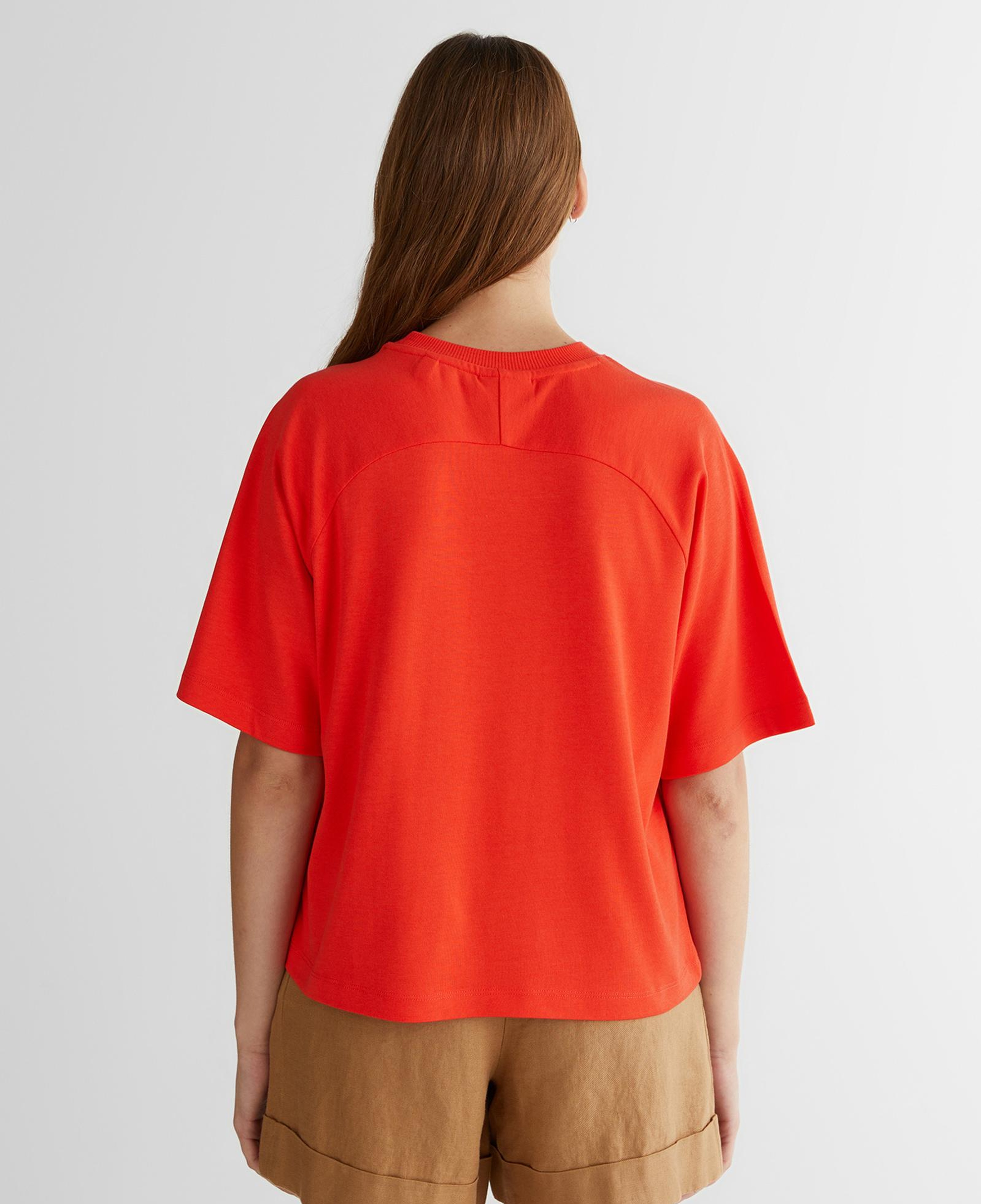 GANT Kadın Kırmızı Bisiklet Yaka Logolu T-Shirt