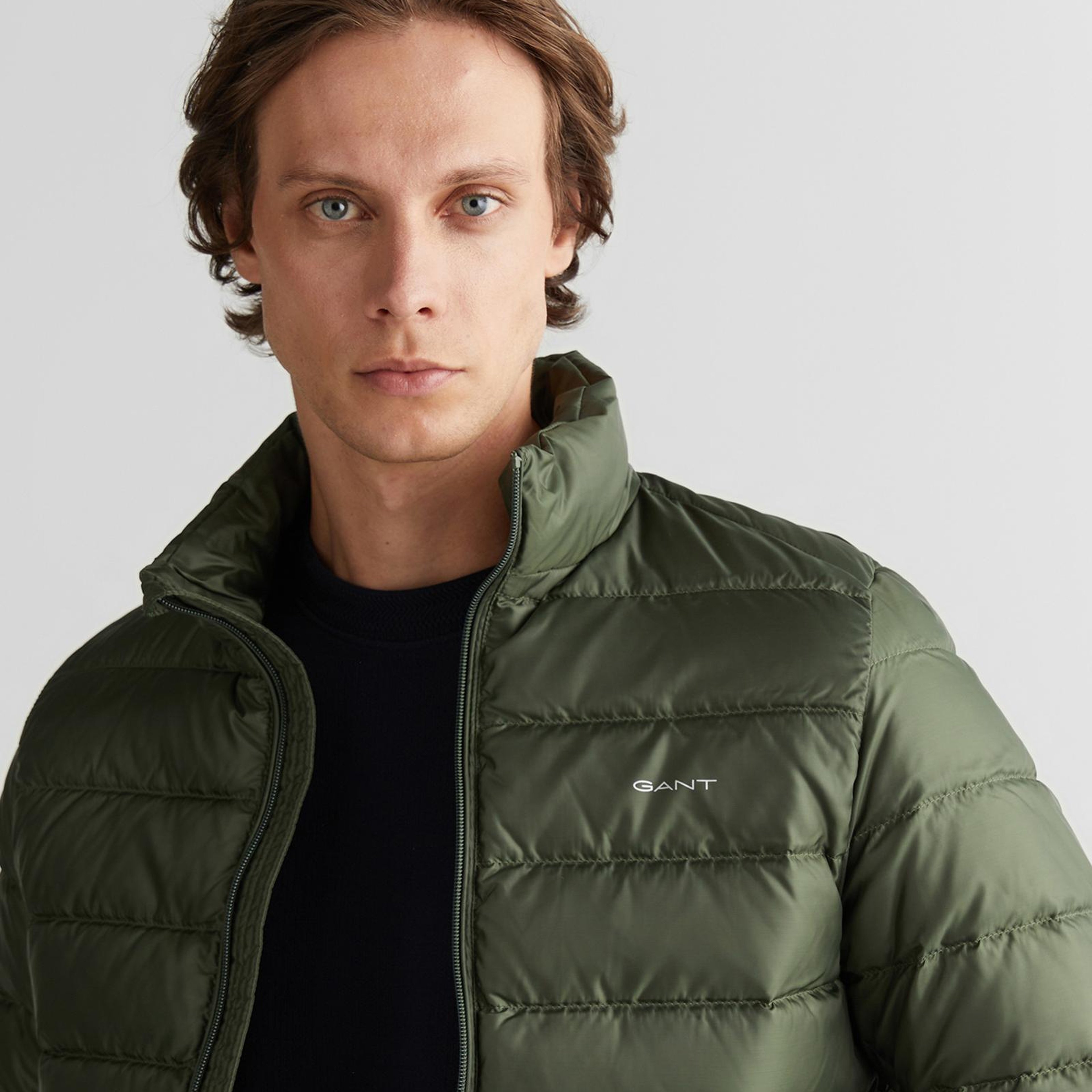 GANT Erkek Yeşil Regular Fit Dik Yaka Kaz Tüyü Mont