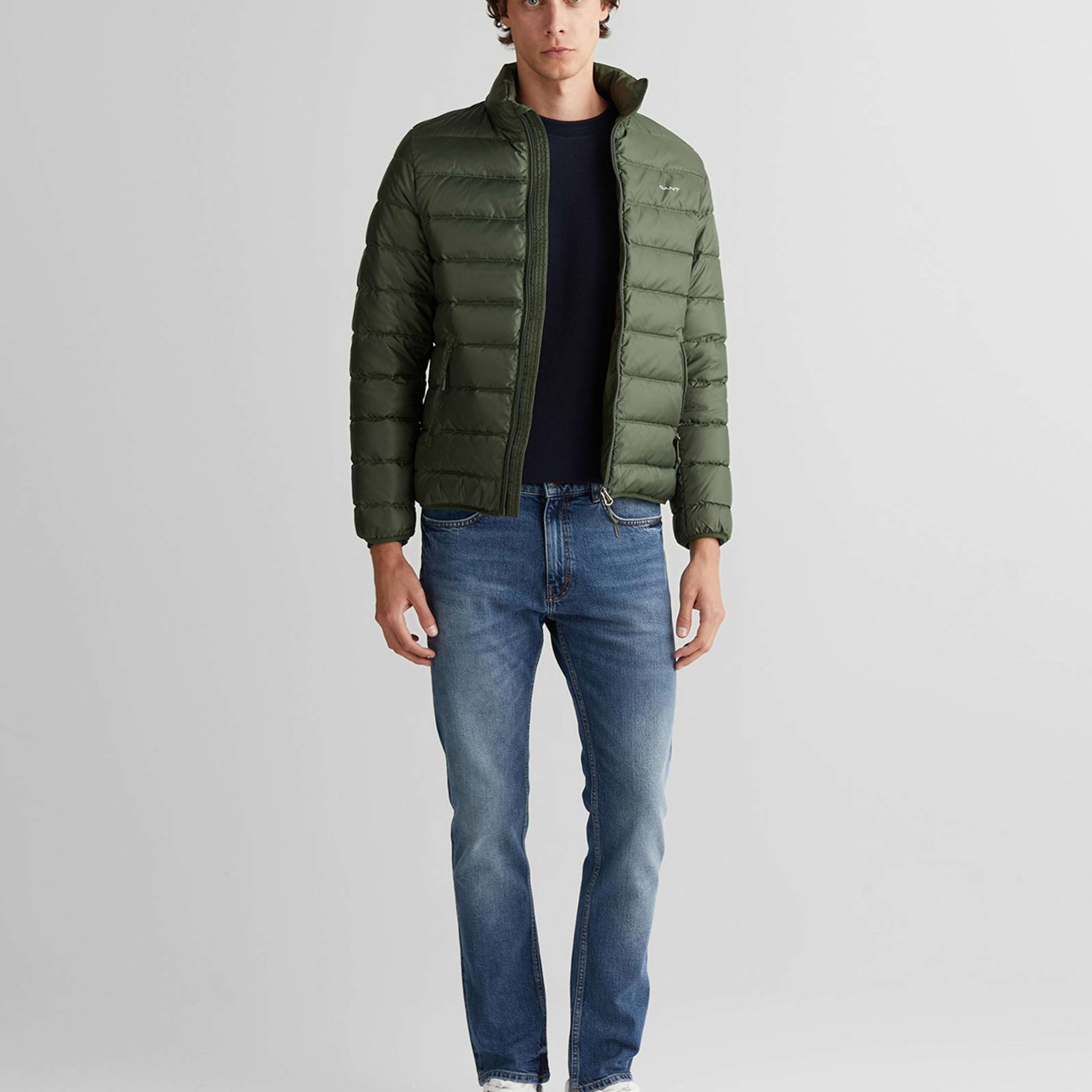 GANT Erkek Yeşil Regular Fit Dik Yaka Kaz Tüyü Mont