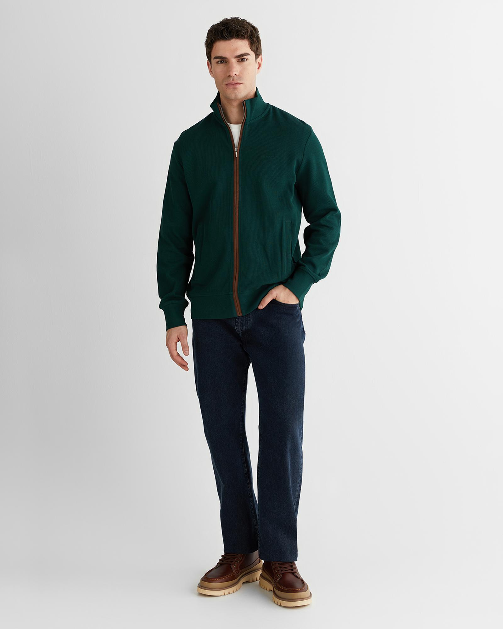 GANT Erkek Yeşil Regular Fit Hırka