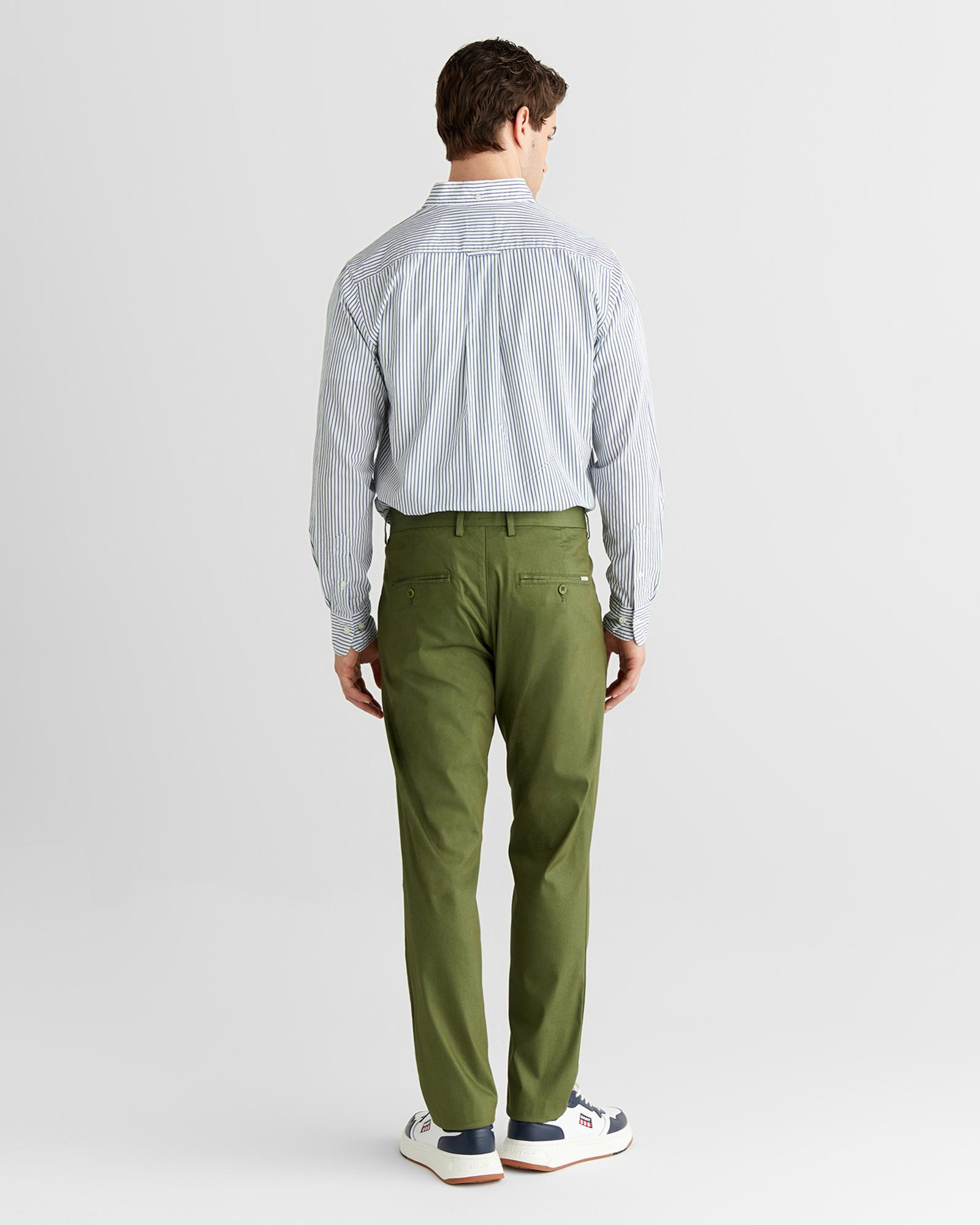GANT Erkek Yeşil Slim Fit Pantolon