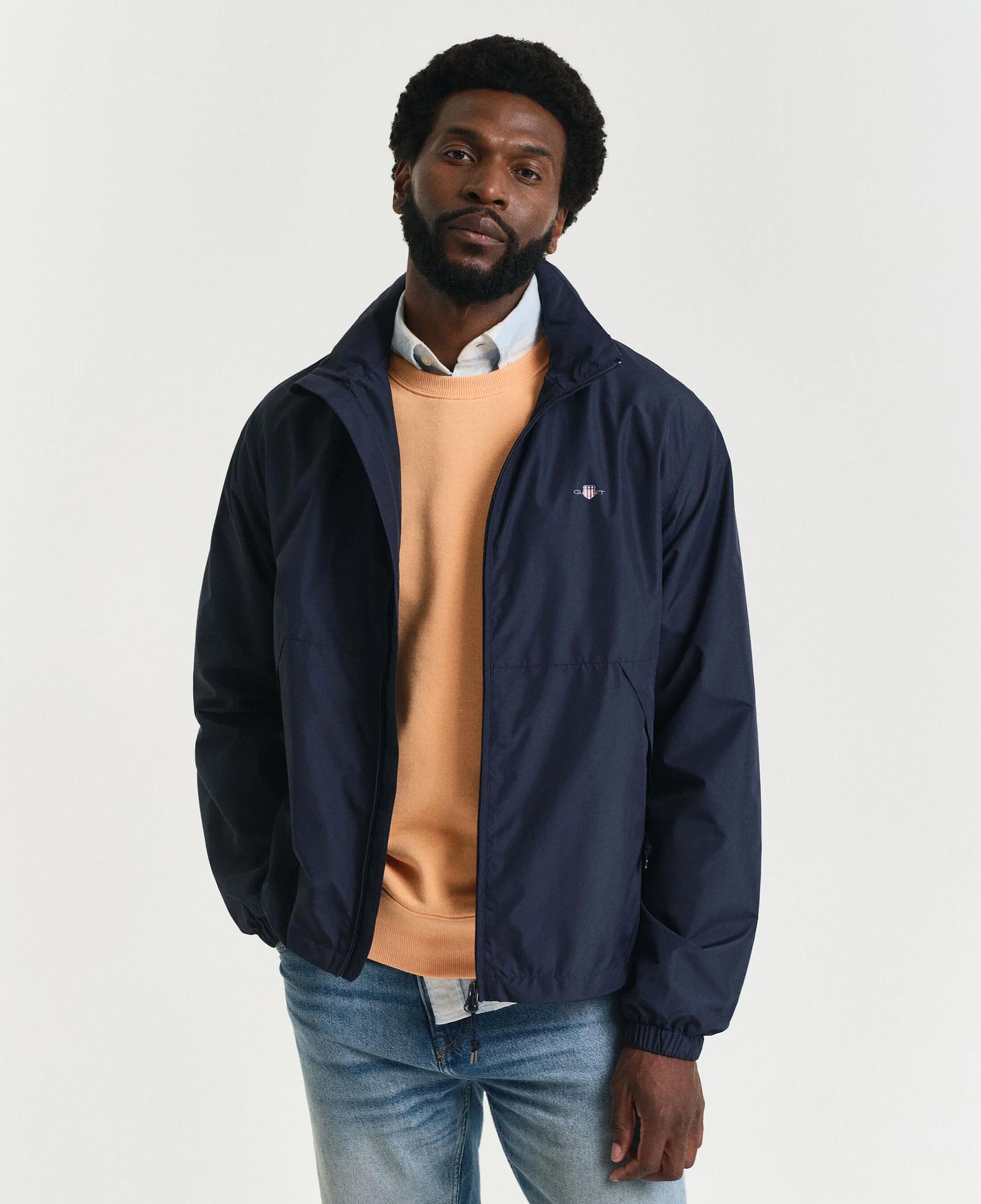 GANT Erkek Lacivert Regular Fit Kapüşonlu Rüzgarlık