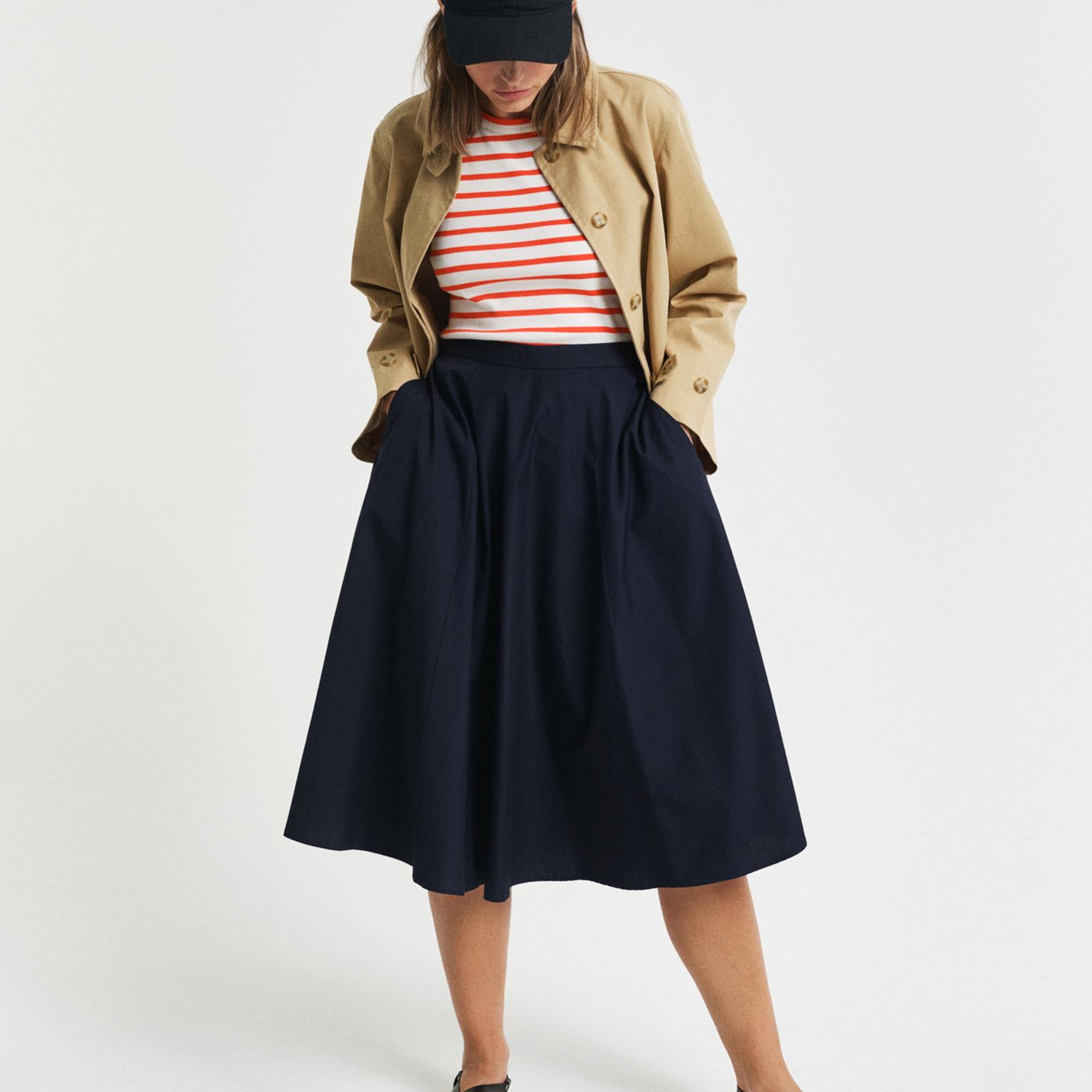 GANT Kadın Lacivert Loose Fit Etek