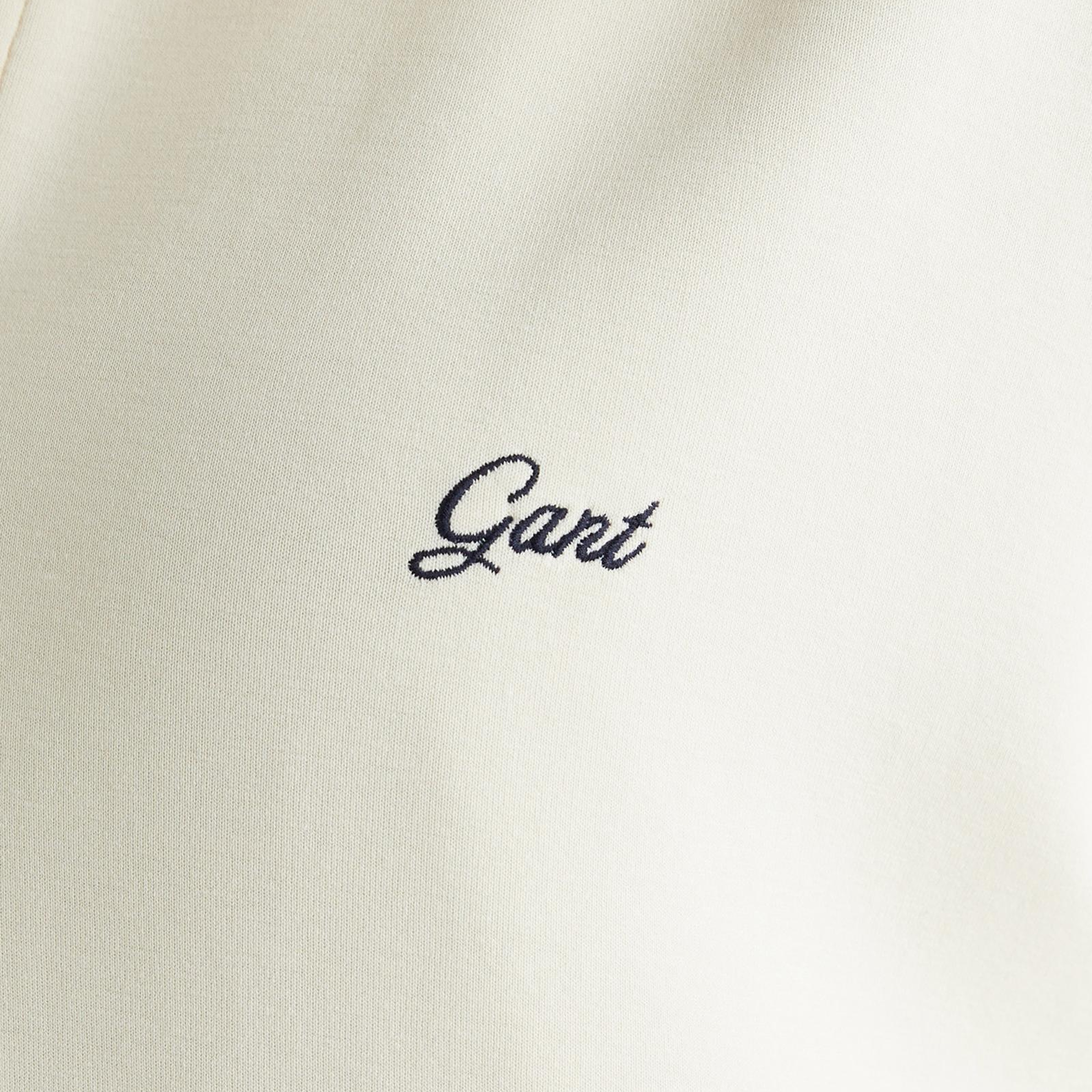 GANT Kadın Krem Relaxed Fit Yarım Fermuarlı Kısa Kollu Sweatshirt