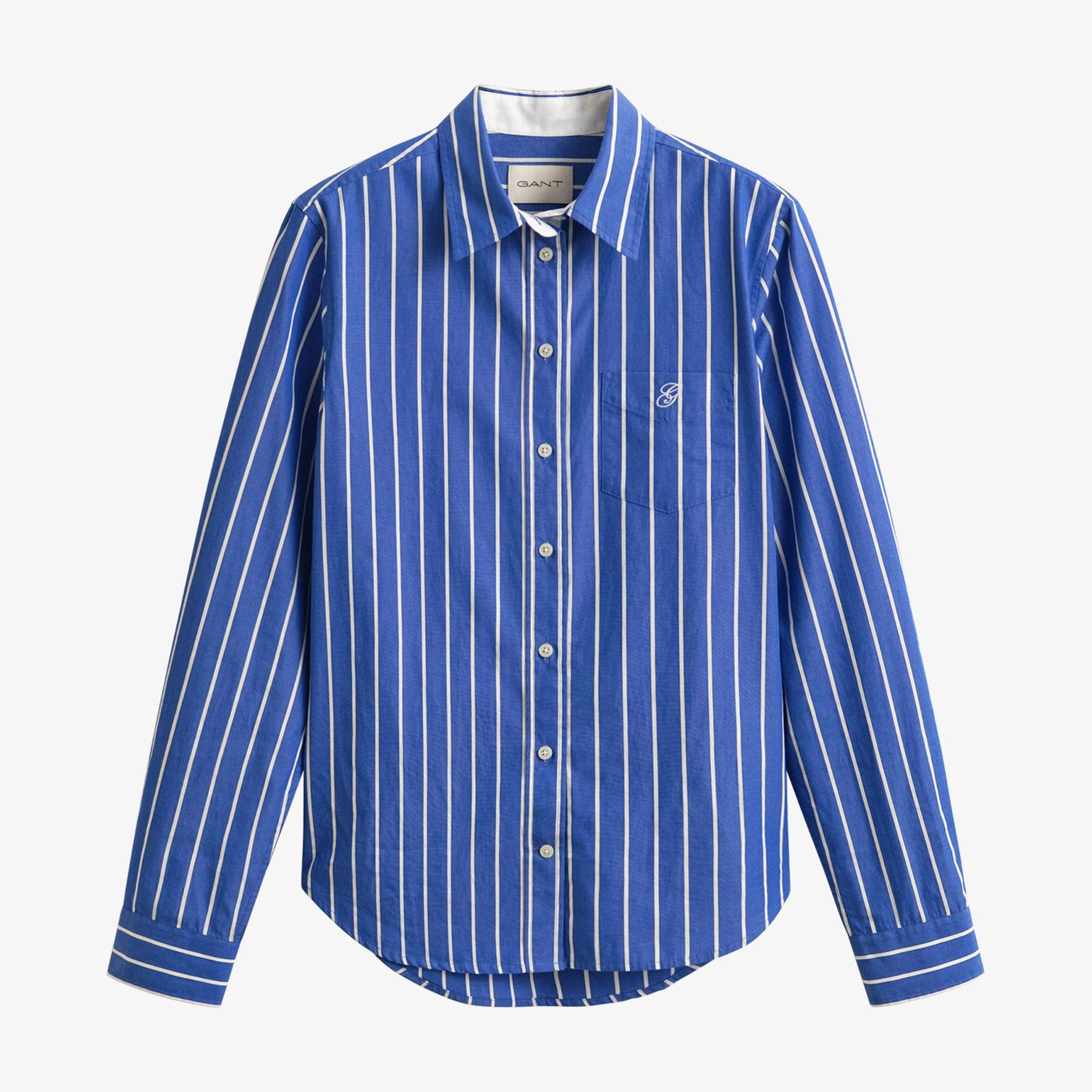 GANT Kadın Mavi Regular Fit Çizgili Gömlek
